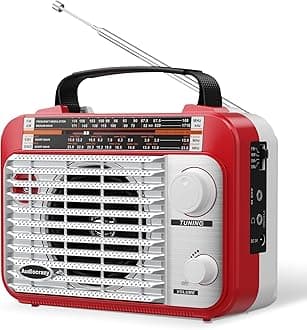 AM/FM/SW1-2 Radio Shortwave Transistor Radio AC or Battery Operated with Best Reception Big Speaker and Precise Tuning Knob with AUX in & 3.5mm Earphone Jack