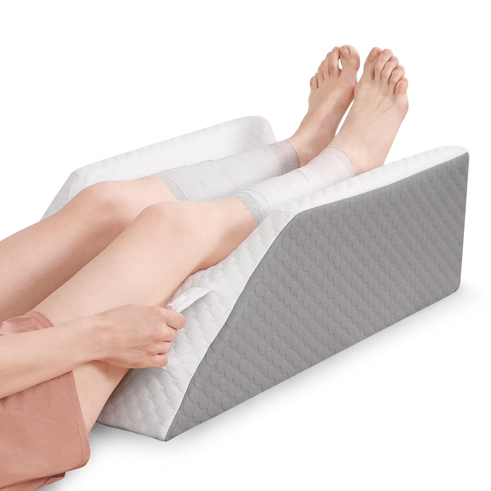 Forias Double Or Single Leg Elevation Pillow, Leg Elevation Pillows for Swelling After Surgery Memory Foam Leg Pillows for Sleeping Leg Support Pillow for Leg/Knee/Ankle