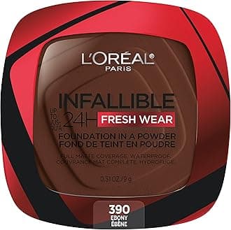 L’Oréal Paris L'Oreal Makeup Infallible Fresh Wear Foundation in a Powder, Up to 24H Wear, Waterproof, Ebony, 0.31 oz.