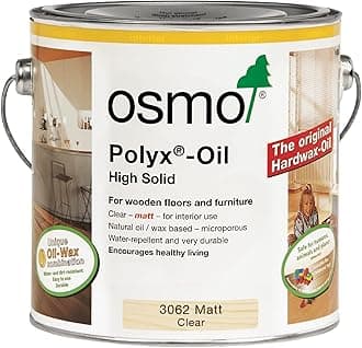 Osmo Polyx®-Oil - Hard Wax Oil 3062, Clear Matt, 0.375L - Durable for Furniture, Water-Resistant Floor Wax, Wood Treatment & Wood Finish - Ideal for Oak, Pine, Spruce, Beech & More