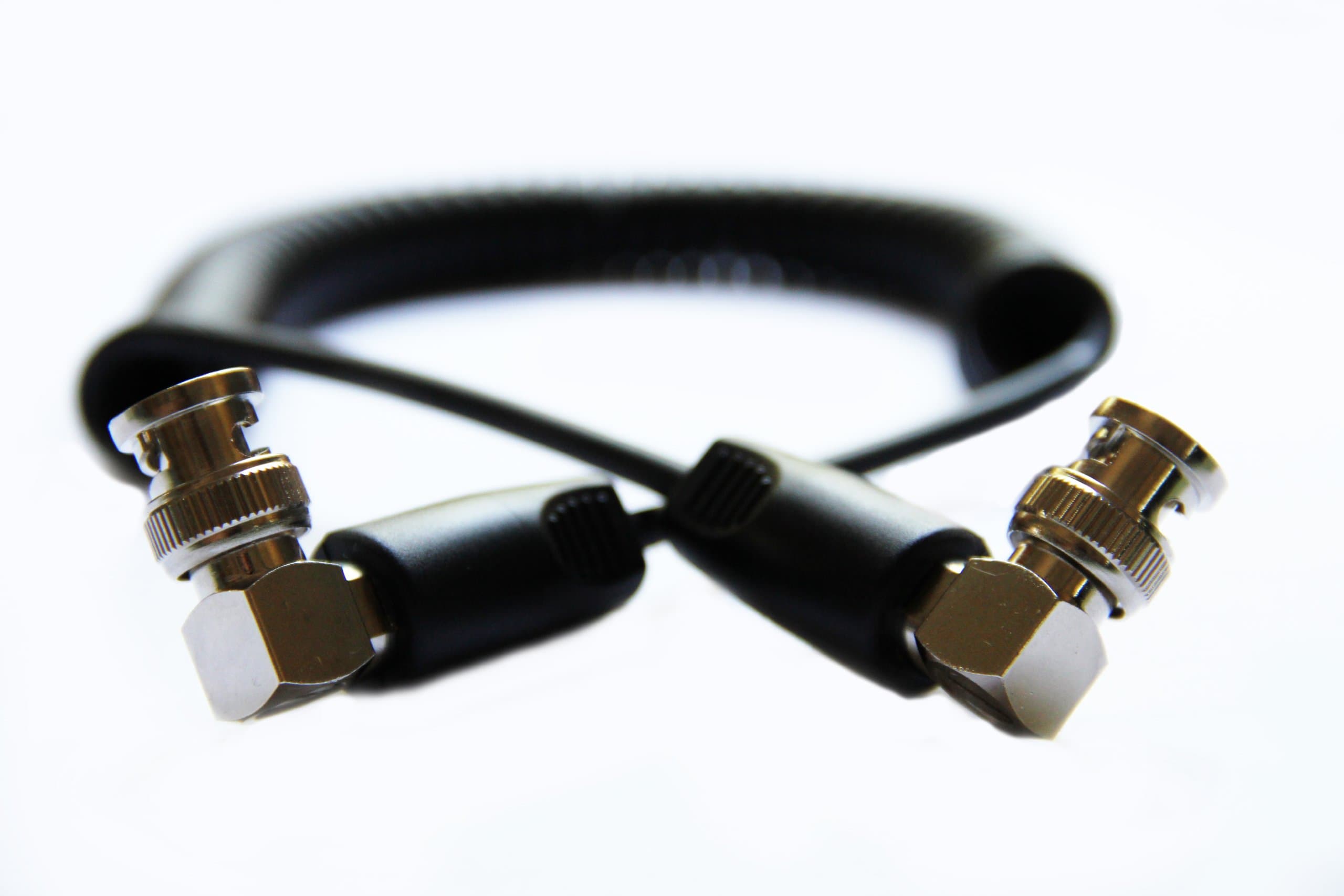 CineCoil BNC to BNC 10" Right Angle Coil Based HD-SDI Cable, 30AWG Gauge