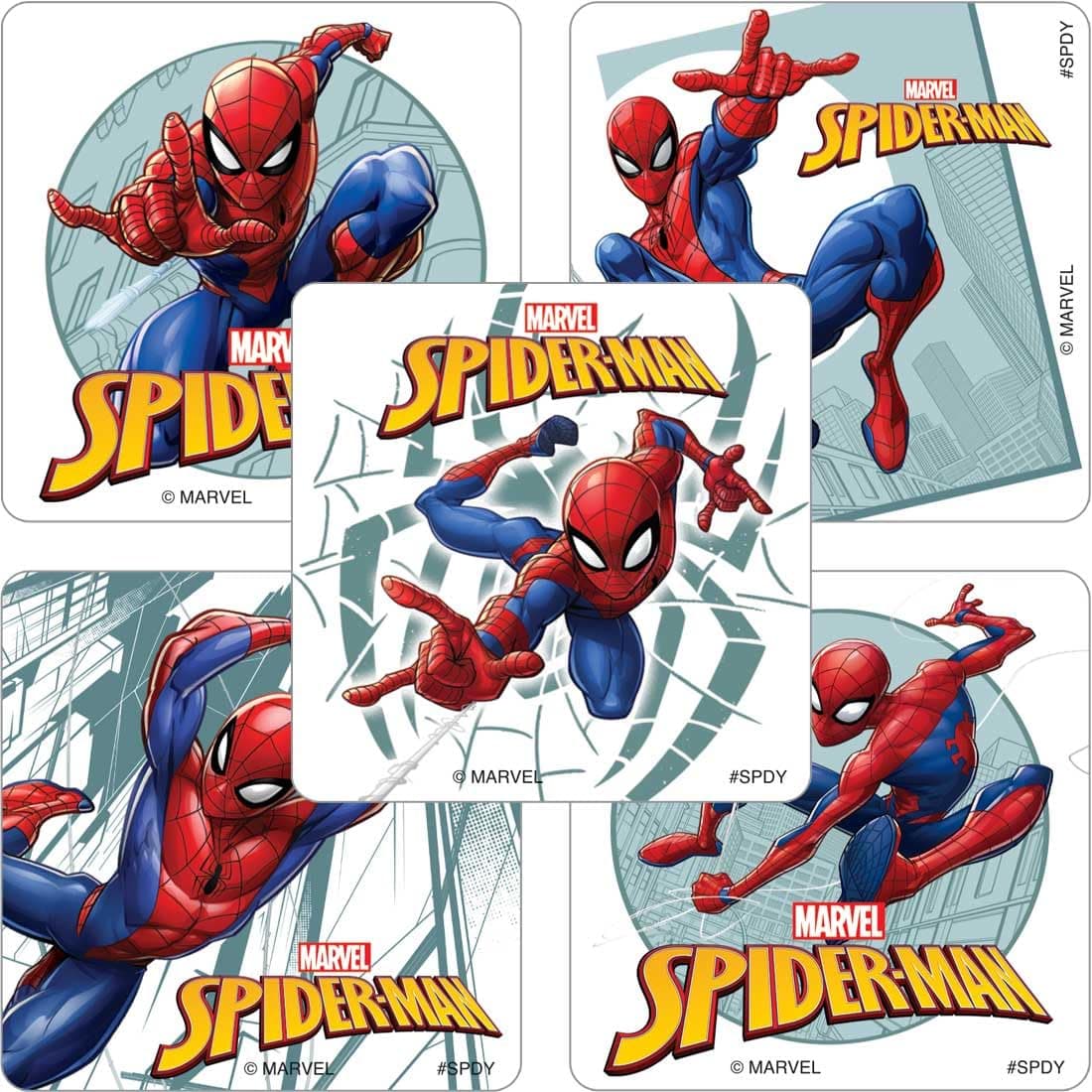 Ultimate Spiderman Stickers - 100 Pack Marvel Superhero | 5 Assorted Spider-Man Designs
