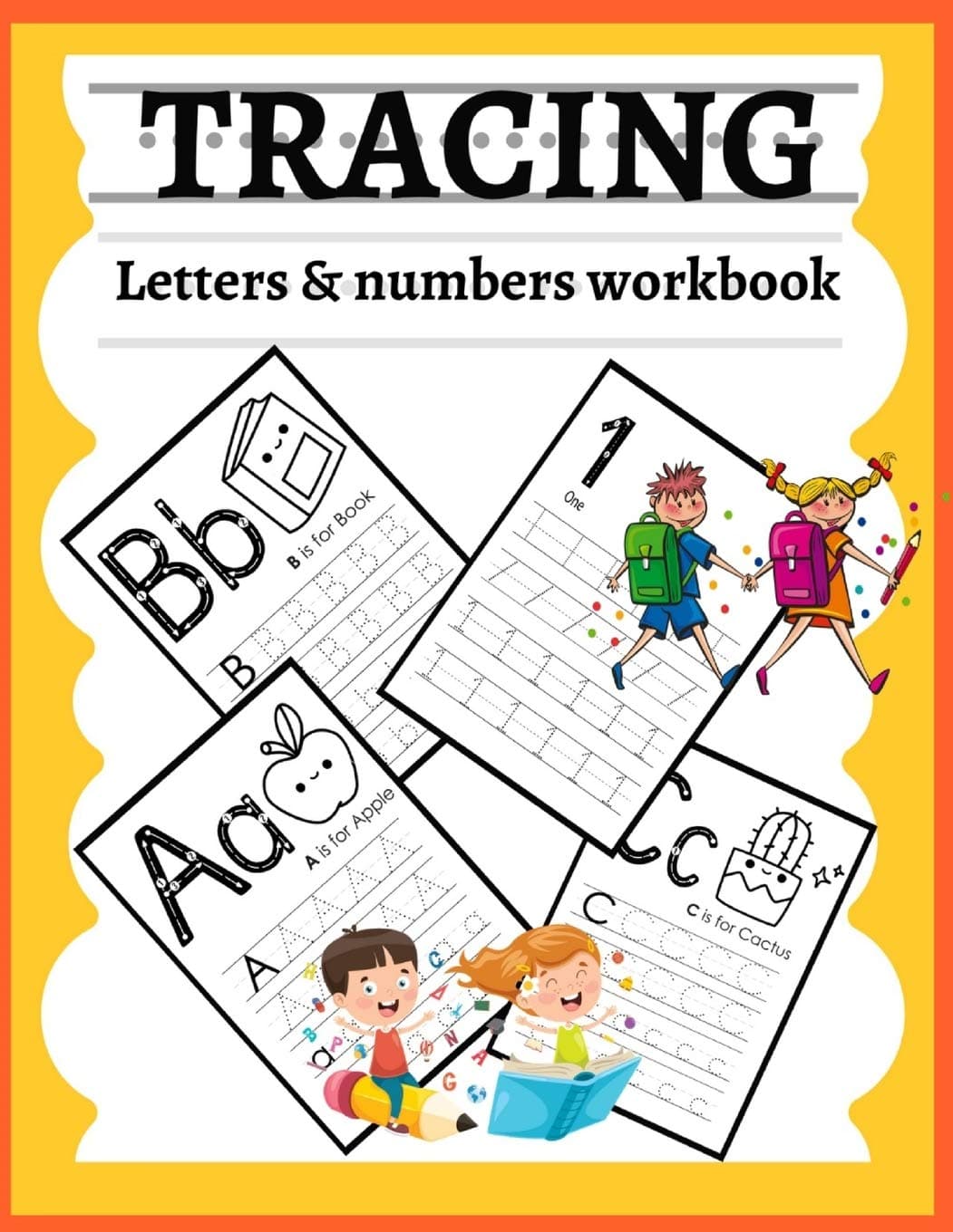 Tracing letters & numbers workbook: Trace and write,120 handwriting practice Pages, Workbook for Preschool, Kindergarten for kids Ages 3-5 learning and education developing worksheets