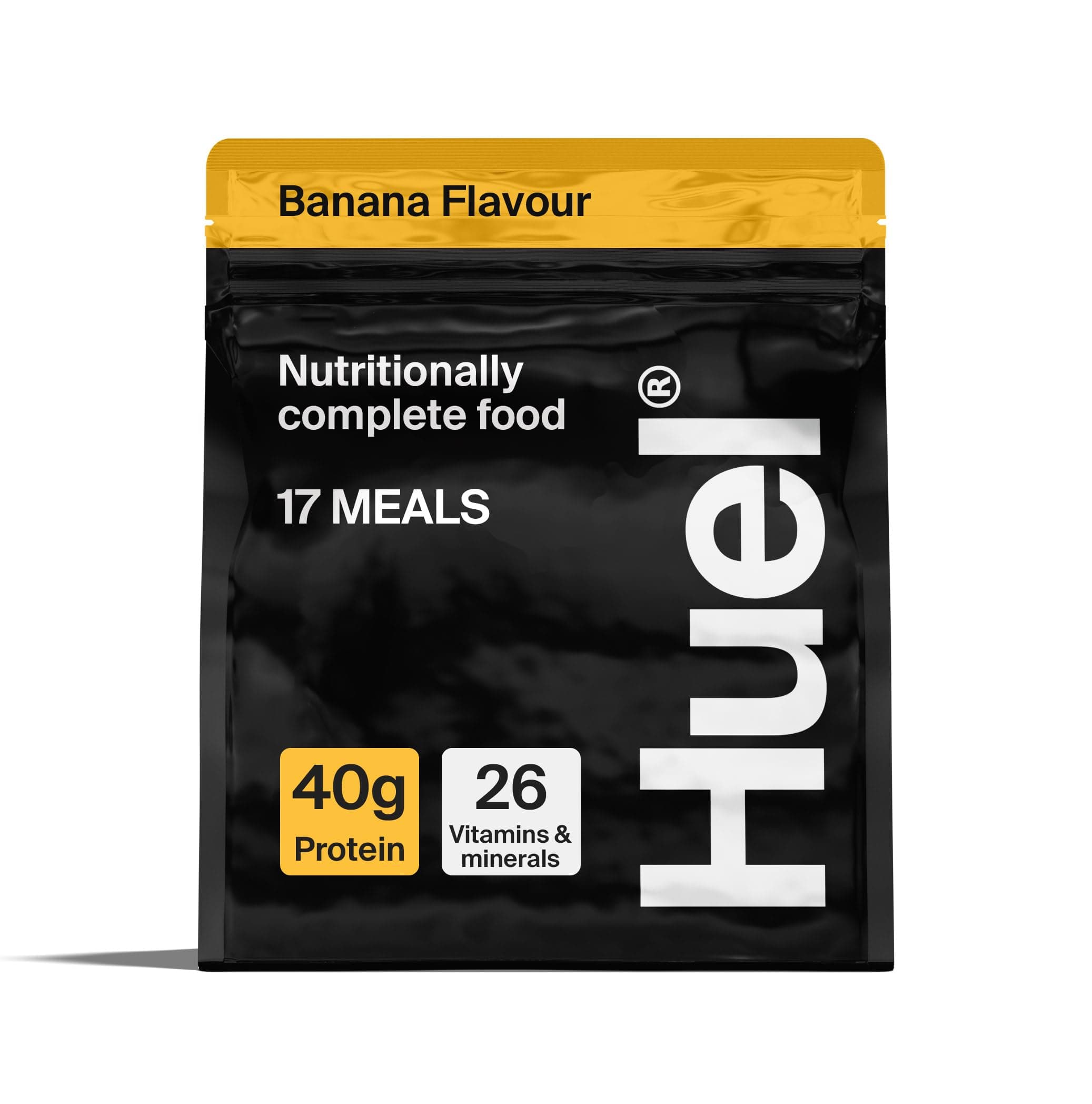 Black Edition High Protein Complete Meal Replacement, 17 Meals, Banana Flavour, 40g of Protein Per Serving, Ready Meals, Vegan Protein Powder, Gluten-Free, Non-GMO