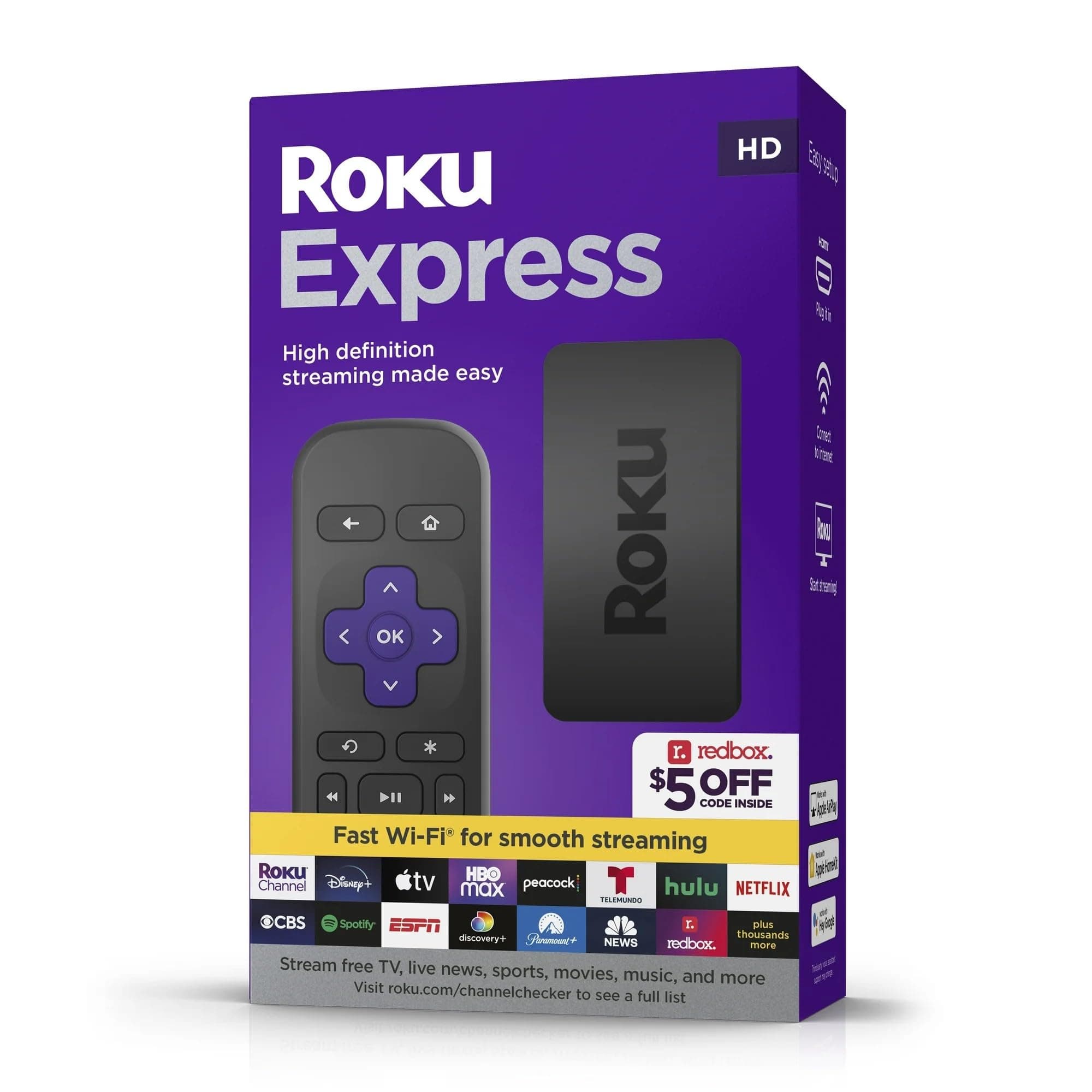 Express 3960RW: Easy and Powerful HD Streaming, Includes HDMI Cable, Access Hundreds of Free and Paid Channels for Unlimited Fun