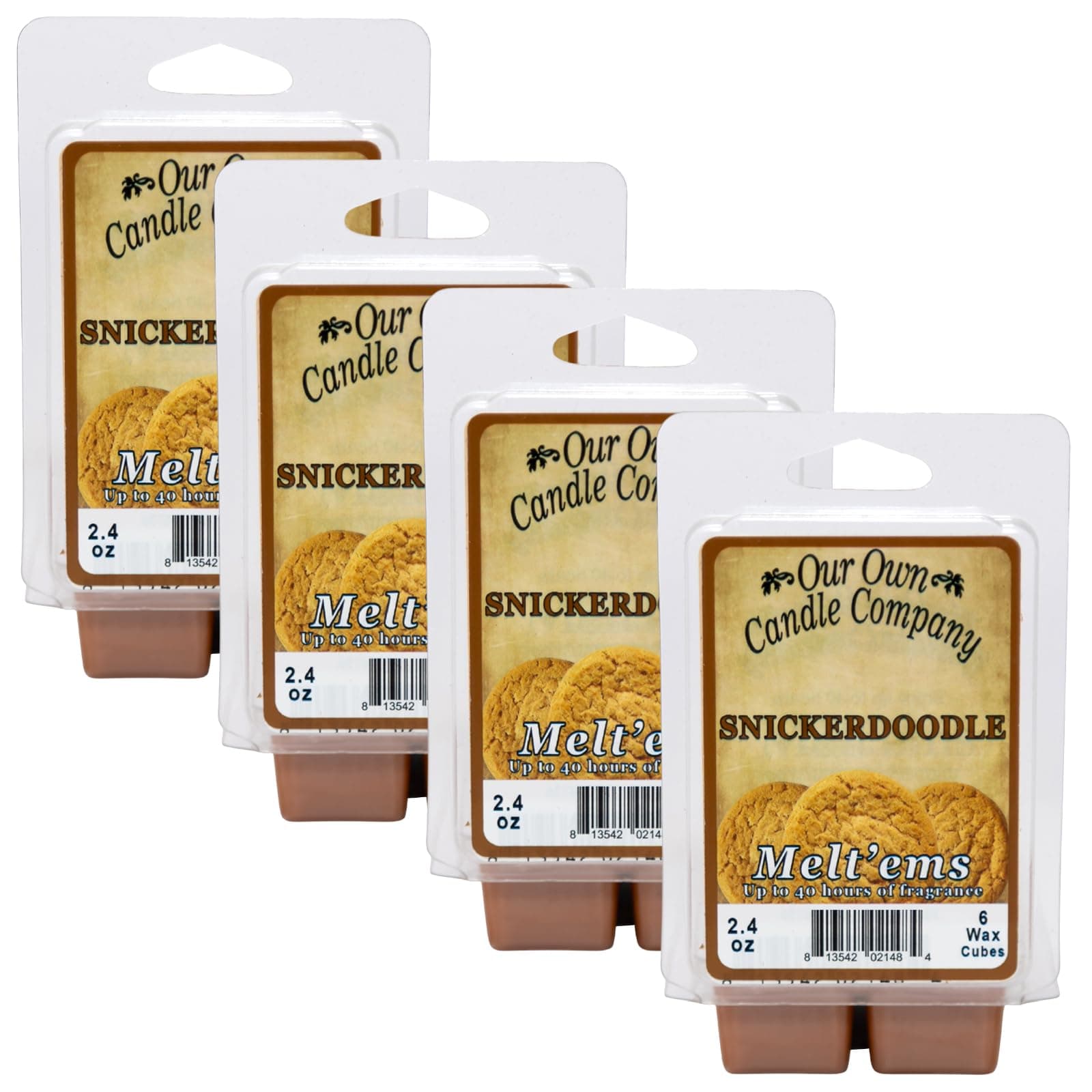 Our Own Candle Company Premium Wax Melt, Snickerdoodle, 6 Cubes, 2.4 oz (4 Pack)