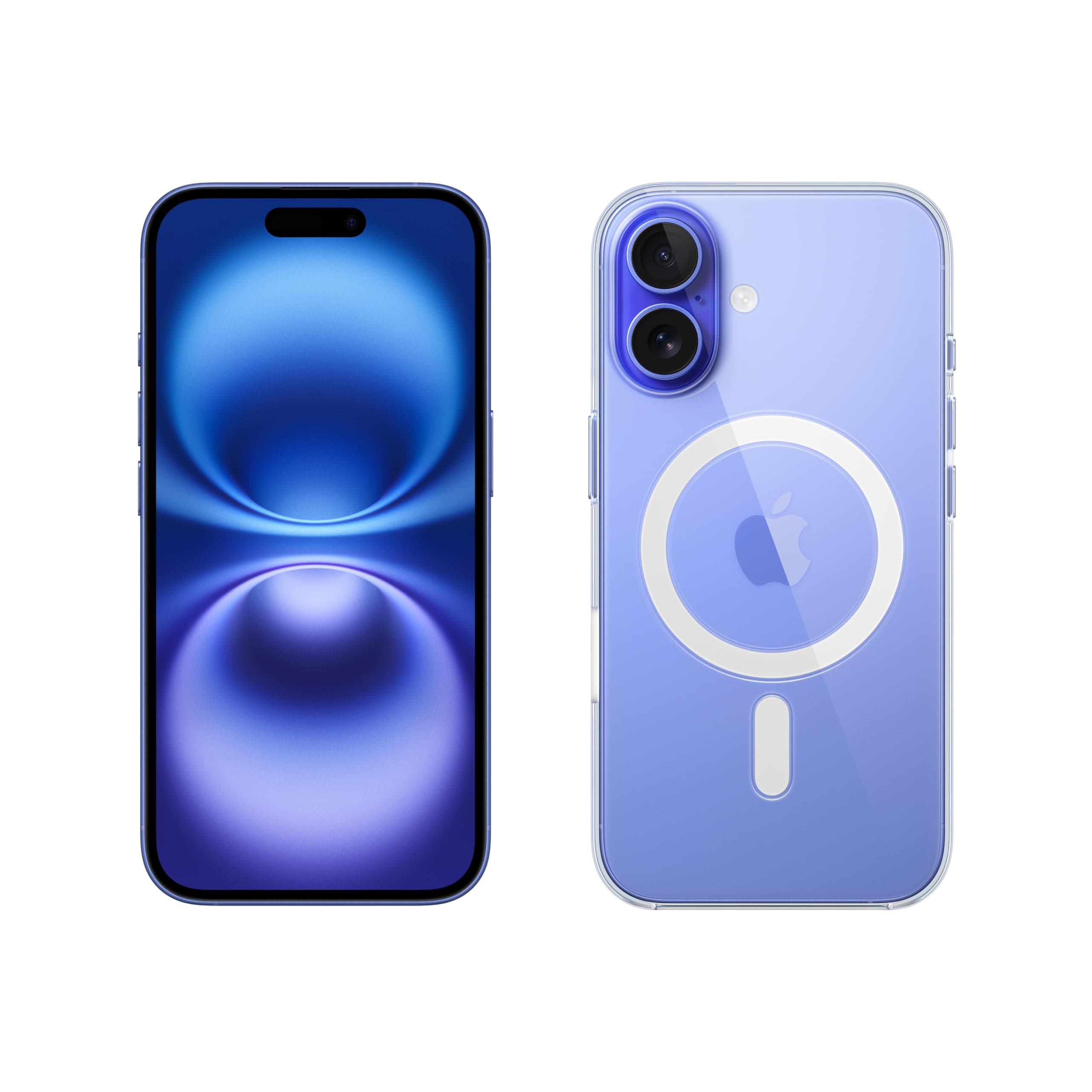 Apple iPhone 16 128GB: 5G Mobile phone with Apple Intelligence - Ultramarine + Clear Case with MagSafe