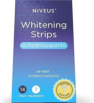 Niveus Teeth Whitening Strips – Sensitive Whitening Strips, 9% Hydrogen Peroxide with Hydroxyapatite to Reduce Sensitivity and Protect Enamel – 14 Strips Mint (1 Count (Pack of 7))