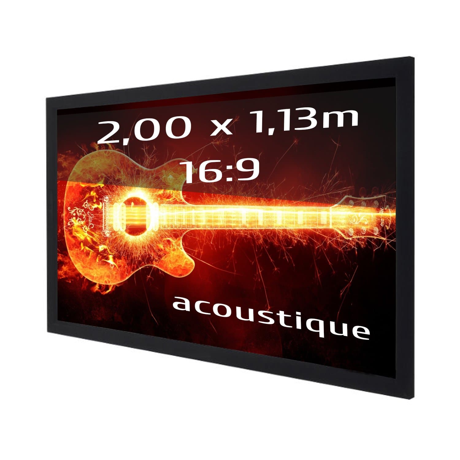 kimex 3700685405516 – Fixed Projection Screen with Frame 200 x 113 cm (16/9)-Fabric Front Acoustic