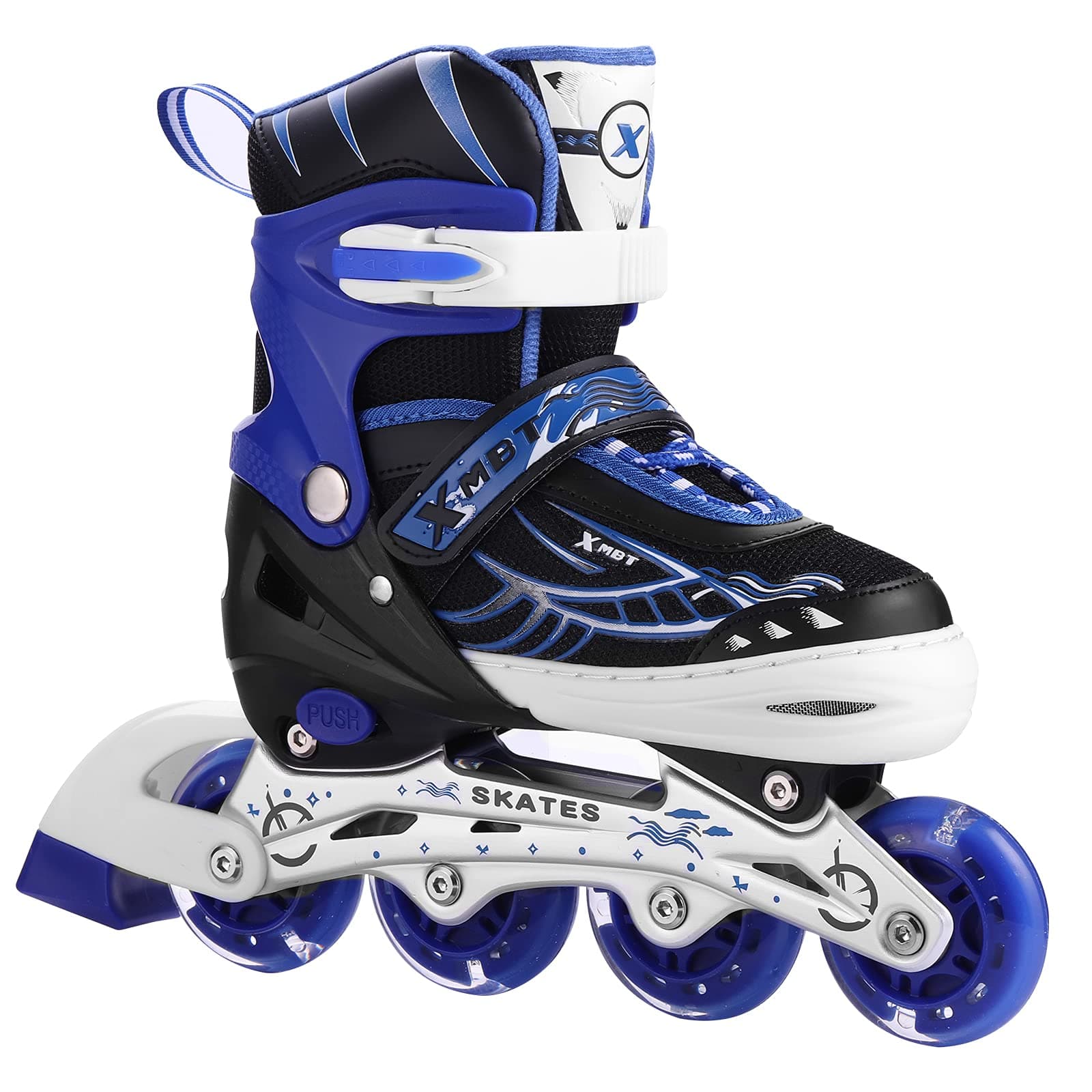 ANCHEER Inline Skates for Kids, Adjustable with Light Up Wheels Beginner Roller Fun Flashing Illuminating Roller Skates for Kids Boys and Girls 2 Colors and 3 Sizes