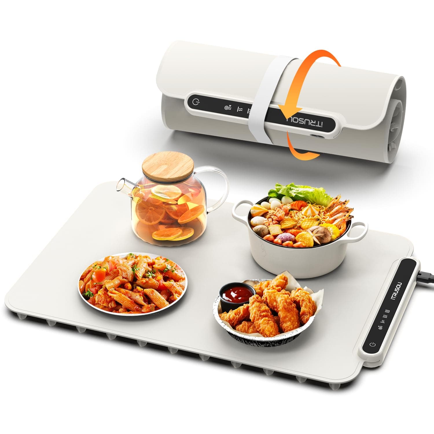 Food Warming Mat, iTRUSOU Electric Warming Tray Full Surface Heating to Keep Food Warm or Thawing, Versatile Food Warmer with 3 Temperature Setting for Parties Buffets Gatherings Holidays Daily Use