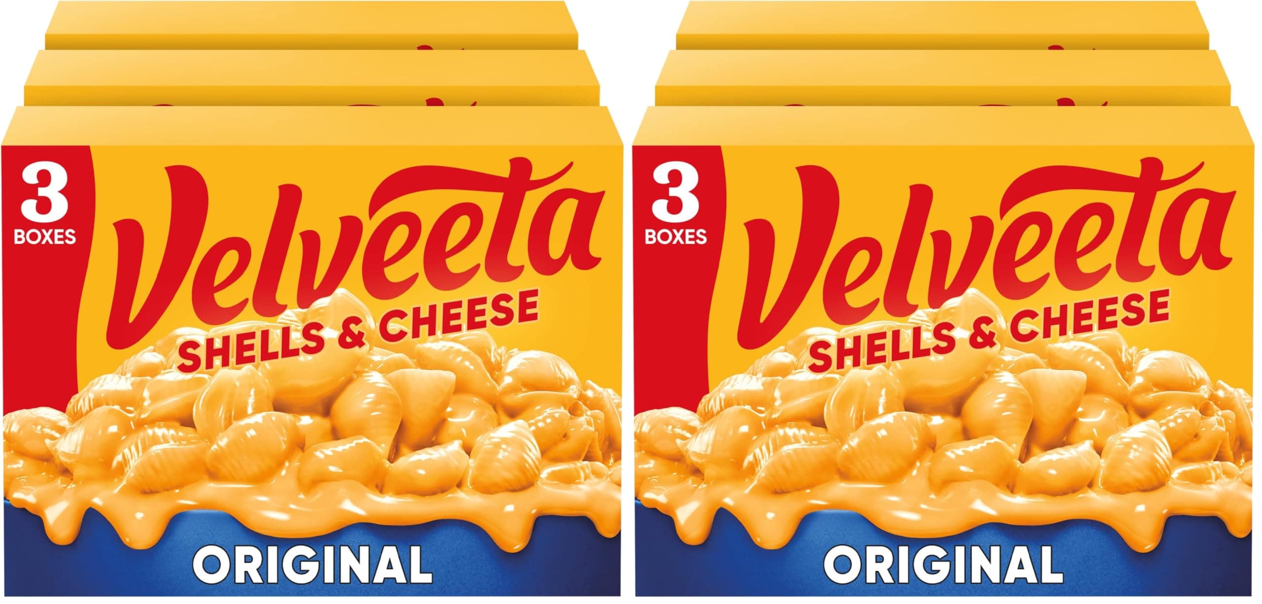 Shells & Cheese Original Shell Pasta & Cheese Sauce Meal (3 ct Pack, 12 oz Boxes) (Pack of 2)