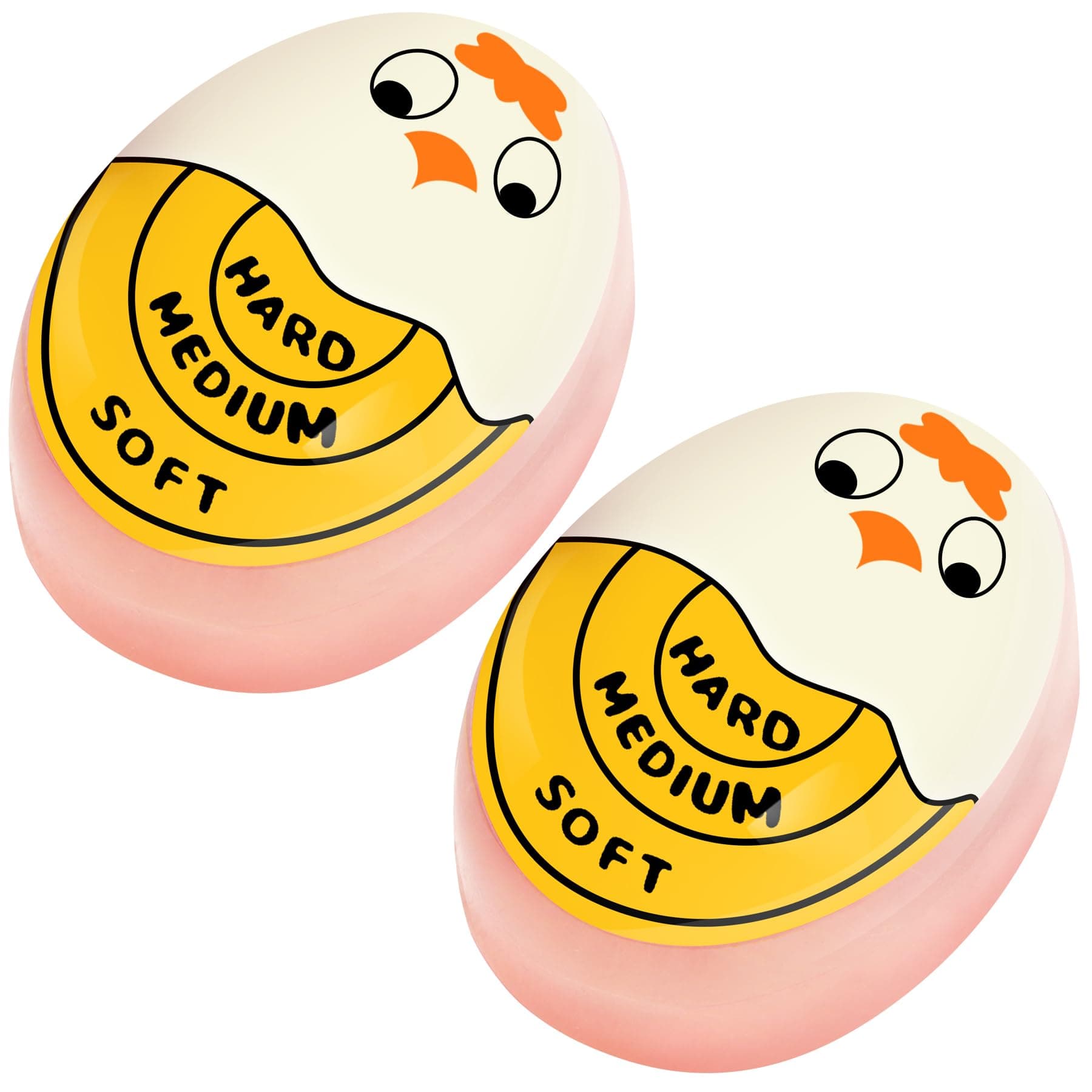 Egg Timer for Hard Boiled Eggs Soft Boiled Color Changing Indicator Tells When Eggs are Ready, Yellow 2pcs