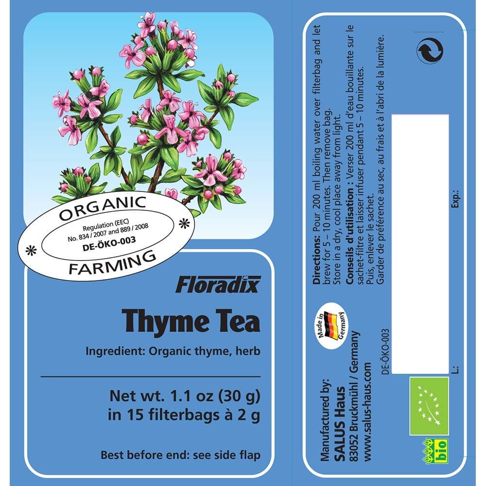 Salus Floradix Thyme Herb Tea 15 Teabags