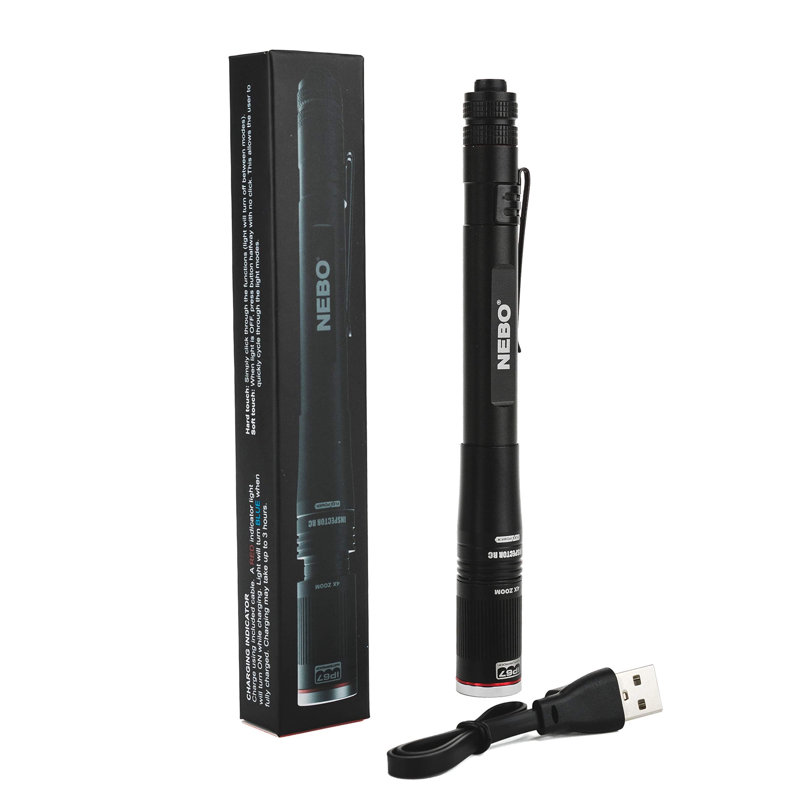 NB6810 Inspector RC Rechargeable Pen Light, Black