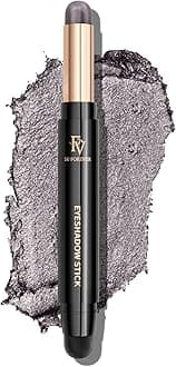 FV Cream Shimmer Eyeshadow Stick，Long Lasting & Waterproof, Multi-Use & High Pigment Eyeshadow Makeup Stick, Smoky Grey Shimmer