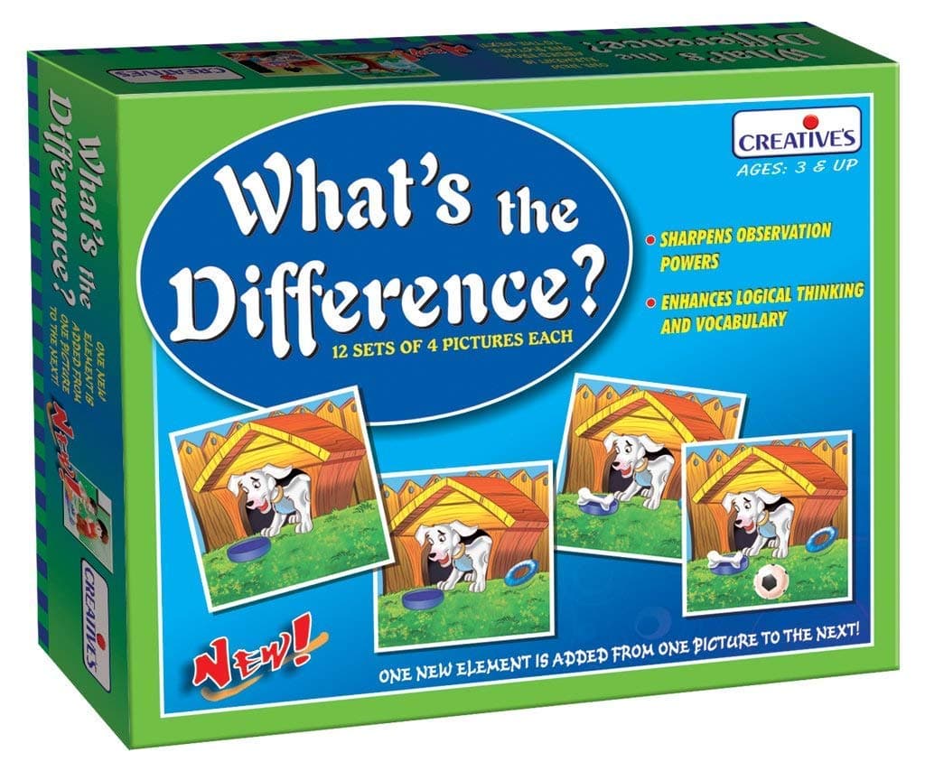 Creative’s What’s The Difference | One New Element is Added from One Picture to The Next| Language Development Games for Kids | Preschool Learning Activity Games| Ages 3 & Up