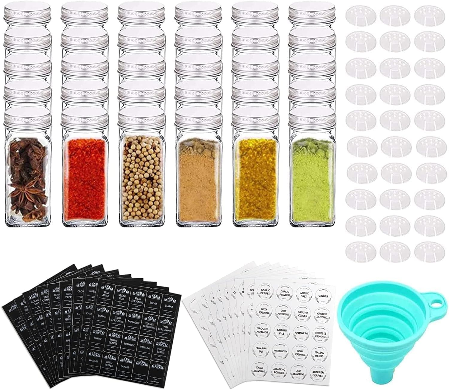 Tebery 30 Pack Spice Jars Bottles 4oz