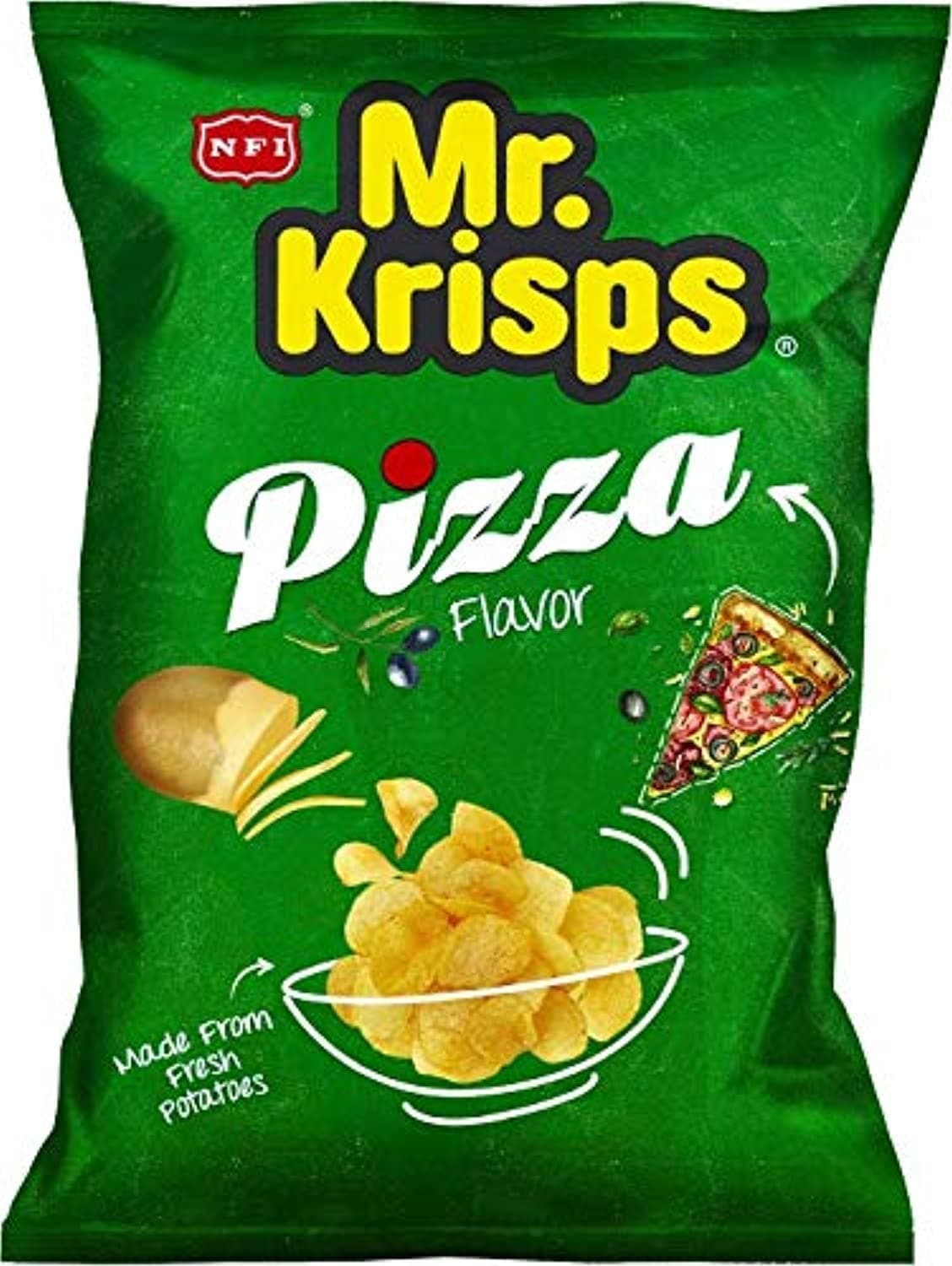 Mr Krisps Potato Chips Pizza Flavour, 80 Gm