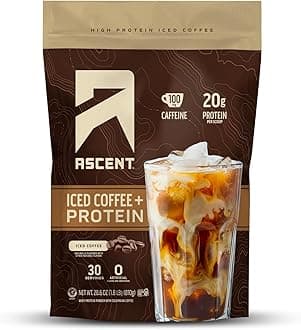 Iced Coffee Protein Powder - High Protein Coffee Powder, 20 g Protein & 100 mg Caffeine - 30 Servings