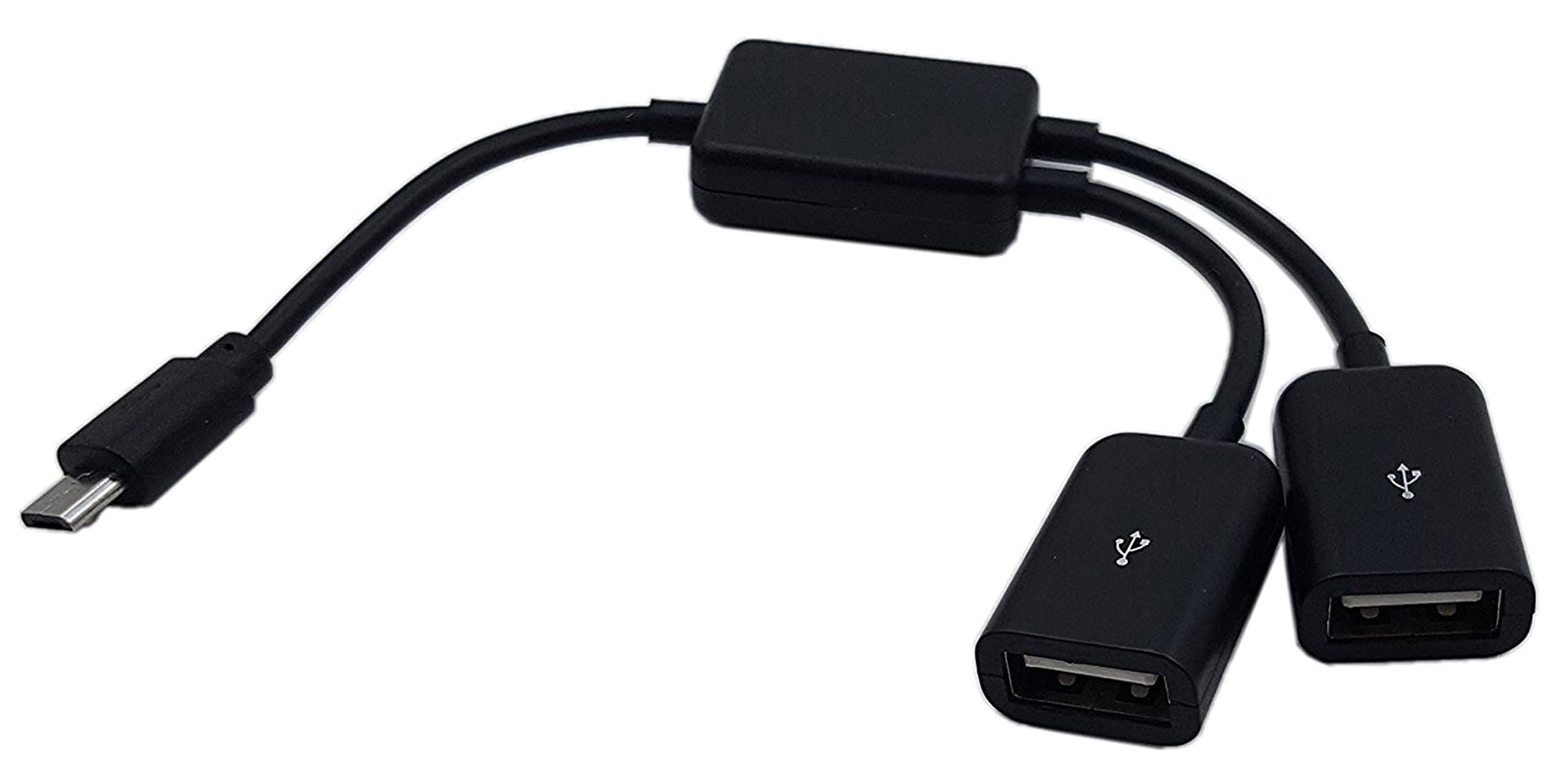 zdyGCTime Micro USB Host Cable,Micro USB Male to 2X Type A Dual USB Female OTG Adapter Converter Hub for Android Tablet Pc and Smart Phone Black