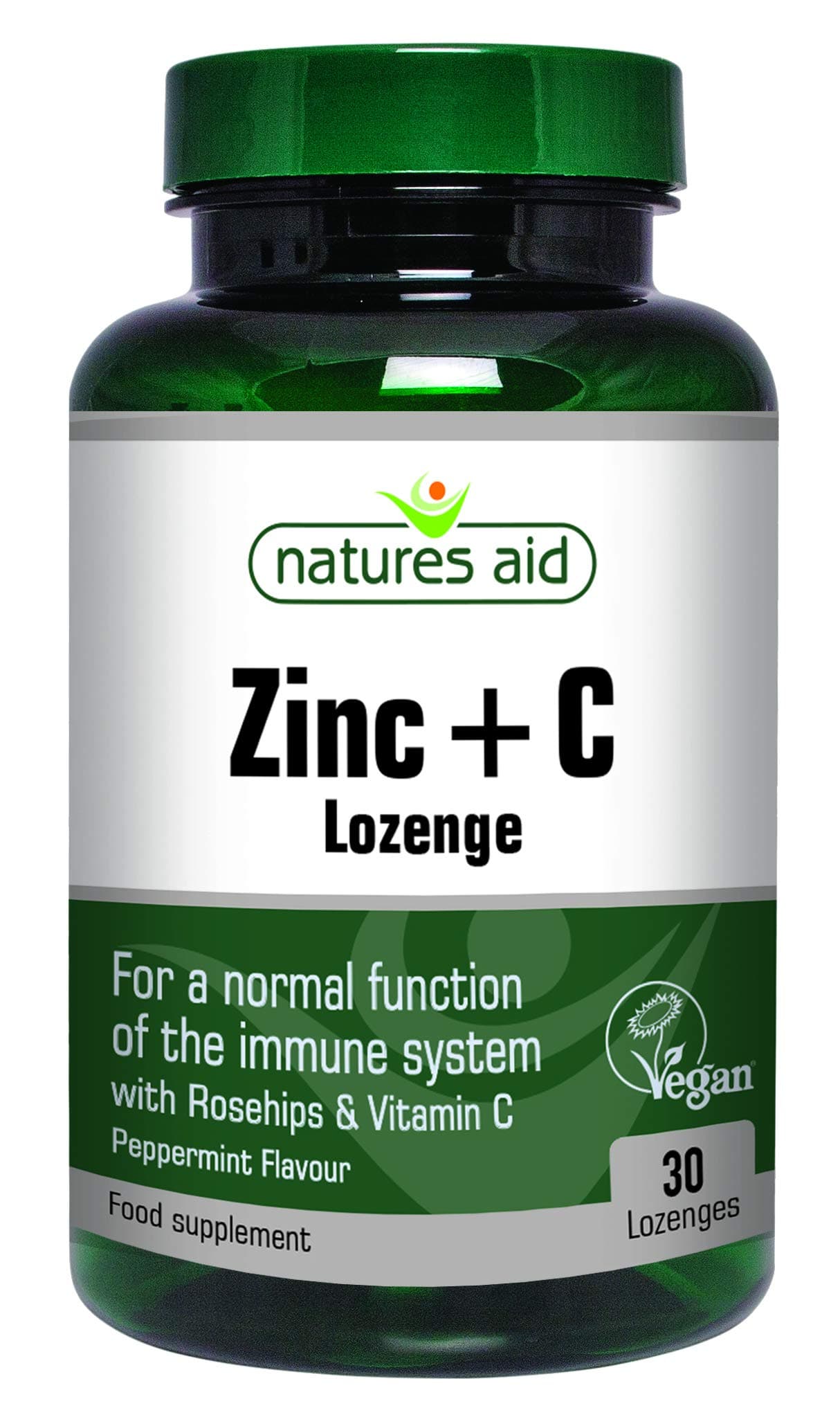 Vegan Zinc Lozenges Peppermint, 30 Tablets