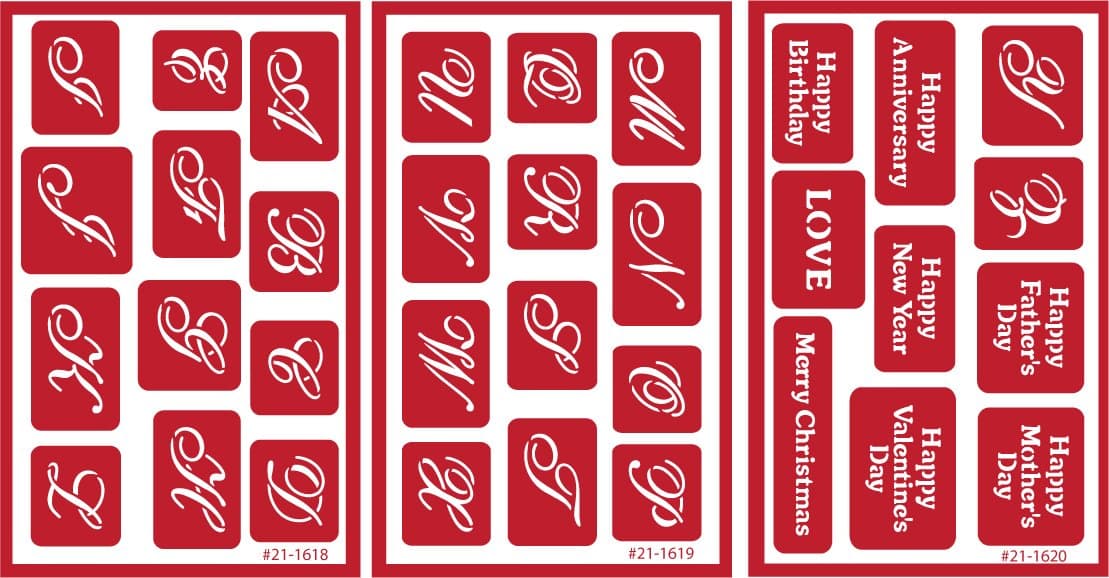 Over N Over Stencil, 7/8-Inch High Alphabet, 3 Pages