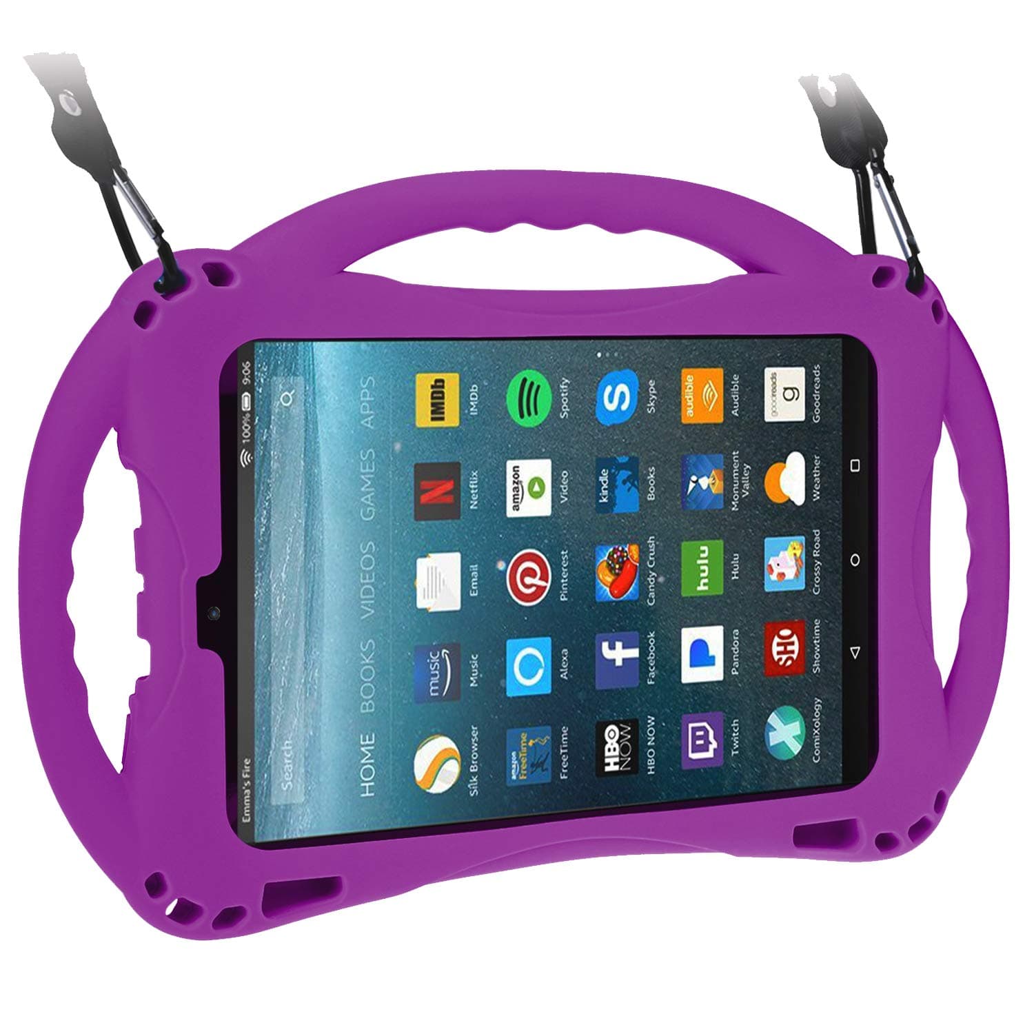 TopEsct Kid-Proof Case for All-New Amazon Fire HD 8,Compatible with 7th and 8th Generation Tablets, 2017 and 2018 Releases,Handle Stand Cover Case for Kids (Purple)