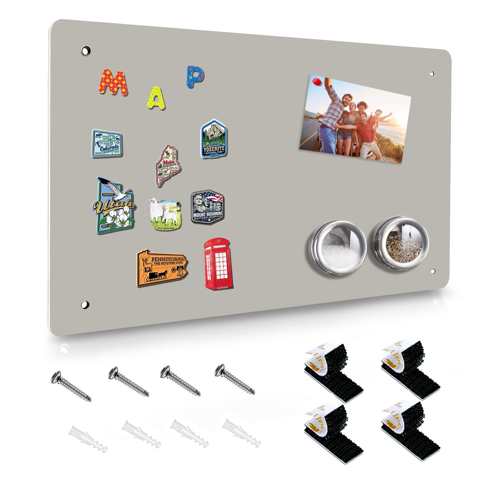 1 Pack Metal Magnetic Board (Silver)
