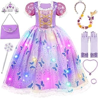 Meland Princess Dresses for Girls - Light Up Princess Costume for Little Girl, Halloween Costumes & Gift for Toddler Age 3-10