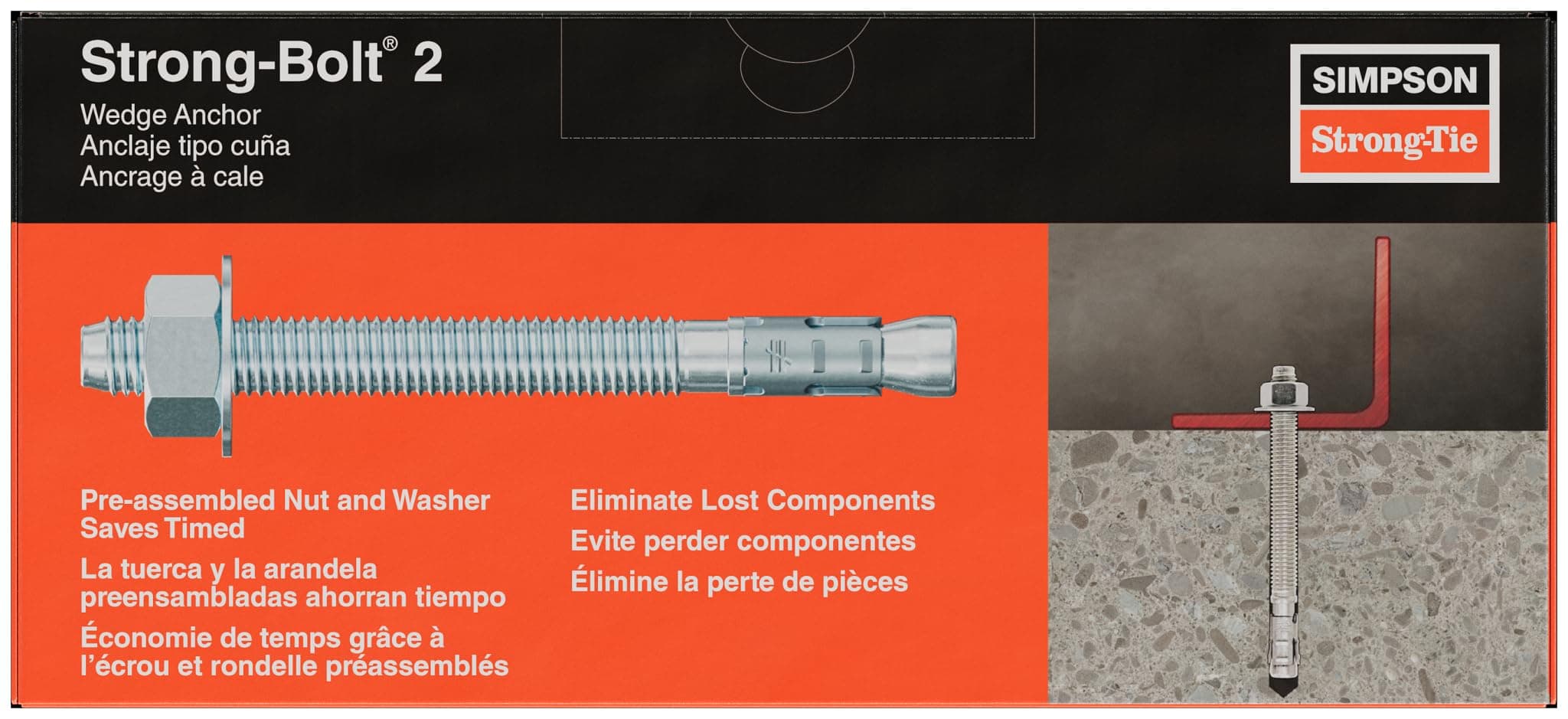 Strong-Tie STB2-50512 Strong-Bolt 2 — 1/2 in. x 5-1/2 in. Wedge Anchor (25-Qty)