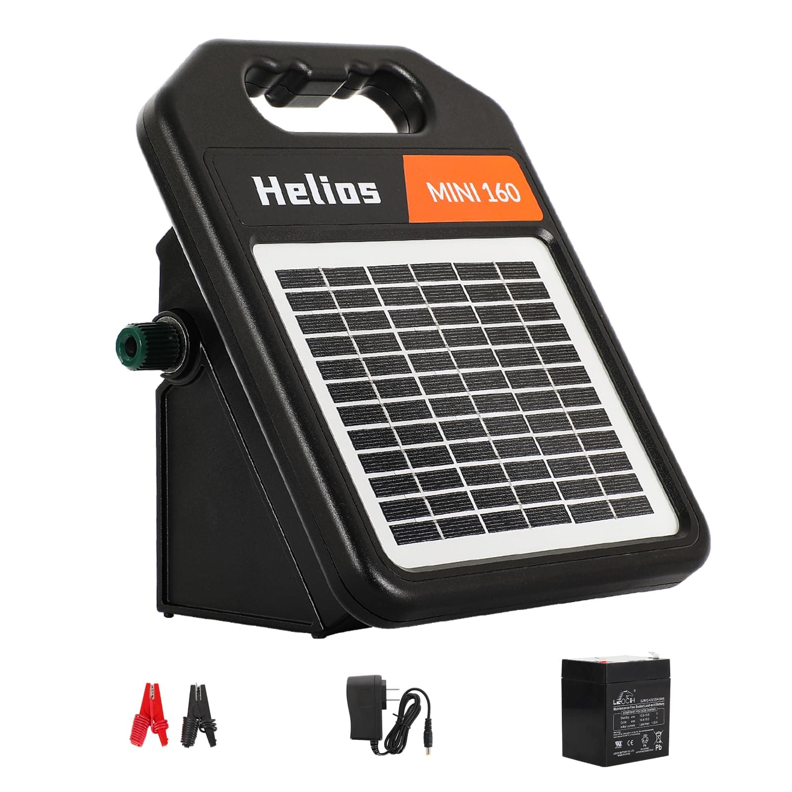 10 Miles Solar Electric Fence Charger with Day/Night Mode, 0.16J Portable Solar Fence Charger with Rechargeable Solar Panel for 24-Hour Uninterrupted Protection Electric Fence Energizer