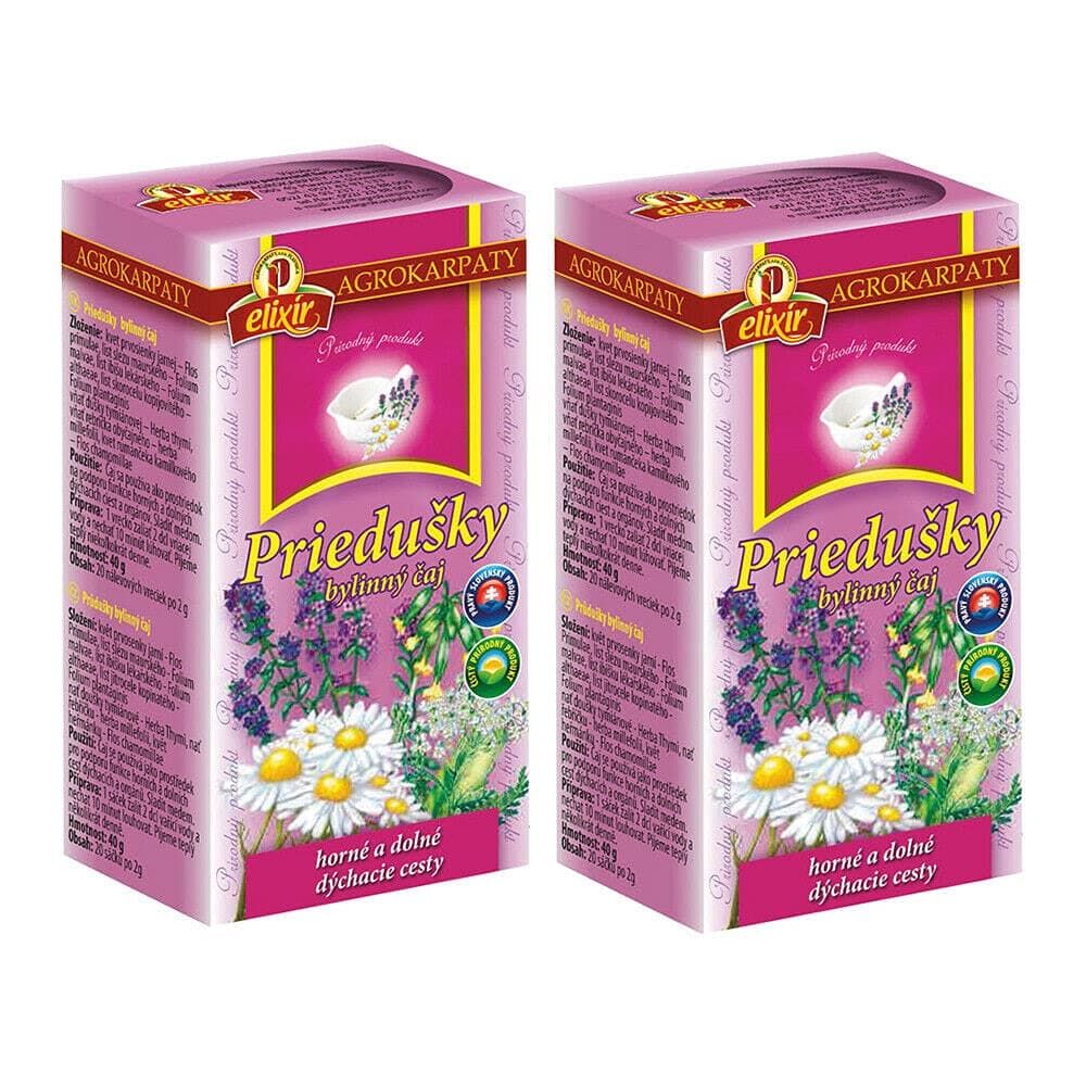 Bronchial Herbal Tea | Upper and Lower Respiratory System | Lungs | Pure Natural Herbal Tea Grown in Europe (2 Packs, 40 Tea Bags 80g)