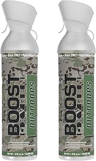 Boost Oxygen Large Outdoors Natural Aroma 10L Canister | Respiratory Support for Aerobic Recovery, Altitude, Performance & Health (2 Pack)