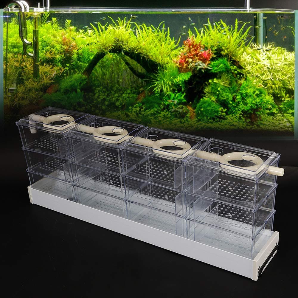 Aquarium External Filter Fish Tank External Filter Box Aquarium Filter Fish Tank Upper Trickle Box Filters System 12 Box,Transparent