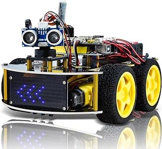 Smart Car Robot,4WD Programmable DIY Starter Kit for Arduino for Uno R3,Electronics Programming Project/STEM Educational/Science Coding Kit for Teens Adults,15+