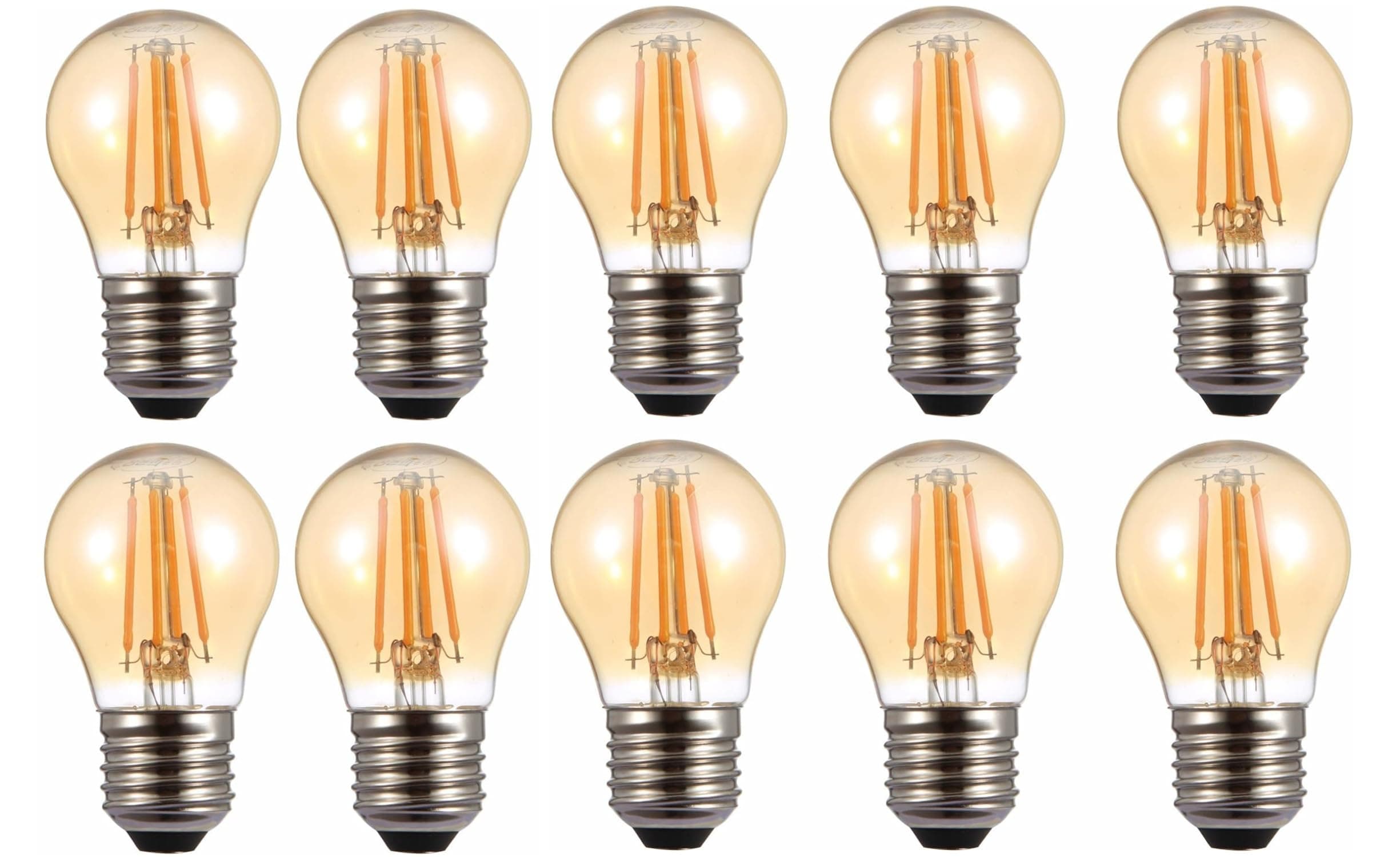 10 Pack Super Bright G45 E27 Led Filament Bulb, 4W (40W) Vintage Mini Globe Bulb, E27 Edison Screw Light Bulb, Warm White 2700K, Non-dimmable -1 Year Warranty.…