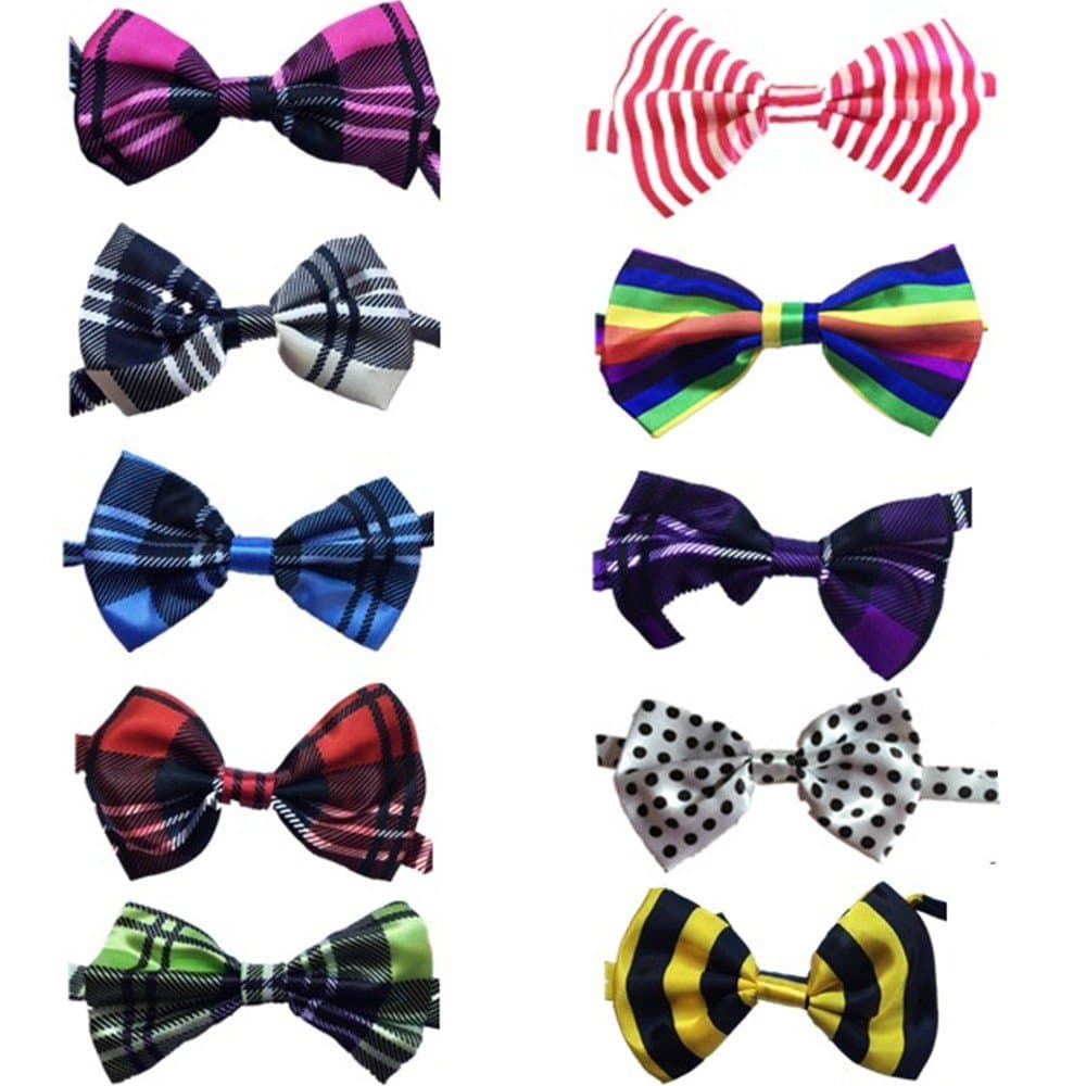 Lebbeen 10pcs/Pack,Pet Dog Bow Tie Collar,Adjustable Pet Cat Dog Bow Ties Bowties,Grooming Accessories