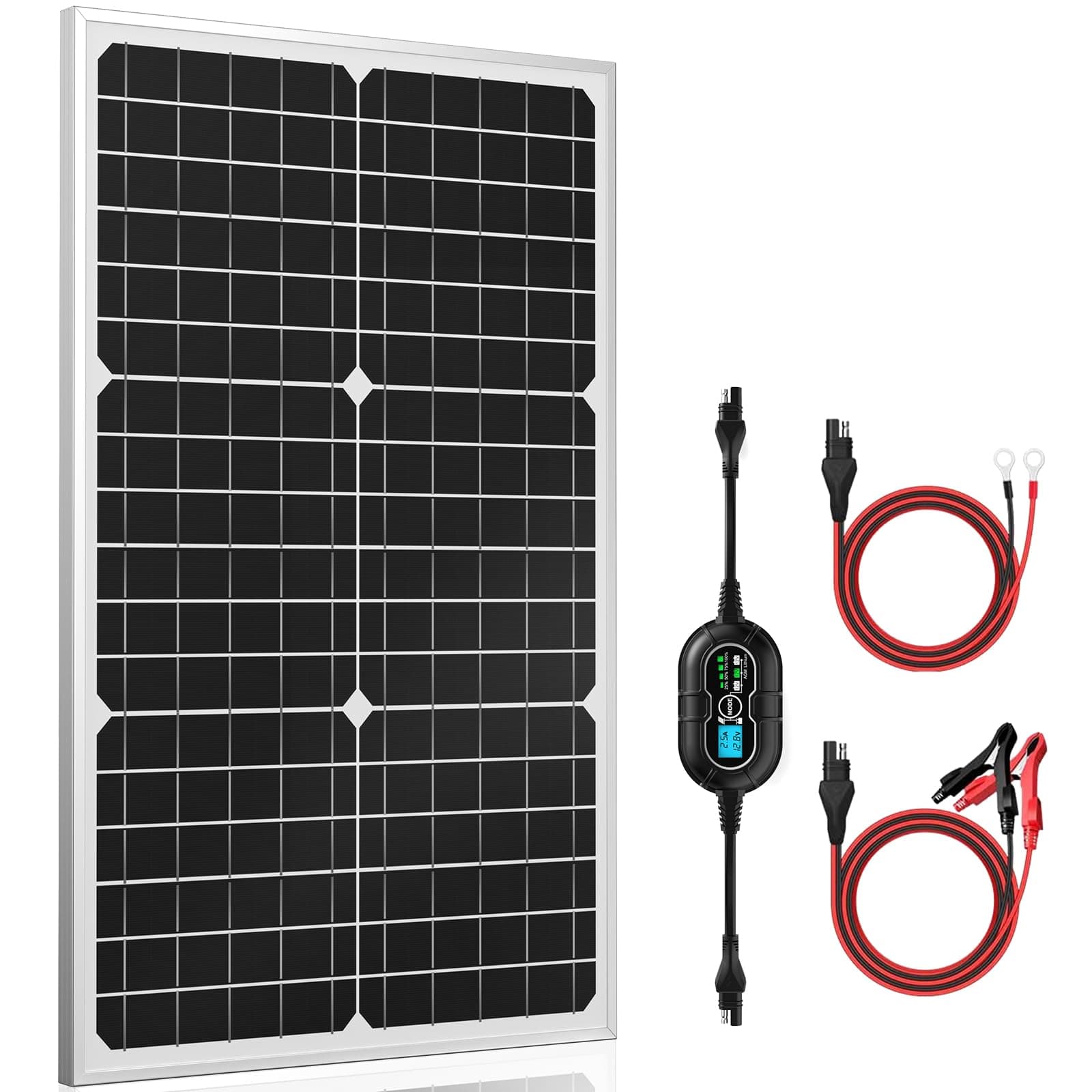 SUNER POWER 12V Solar Panel Kit 20W, High Efficiency 20 Watt Solar Panel + Ul...