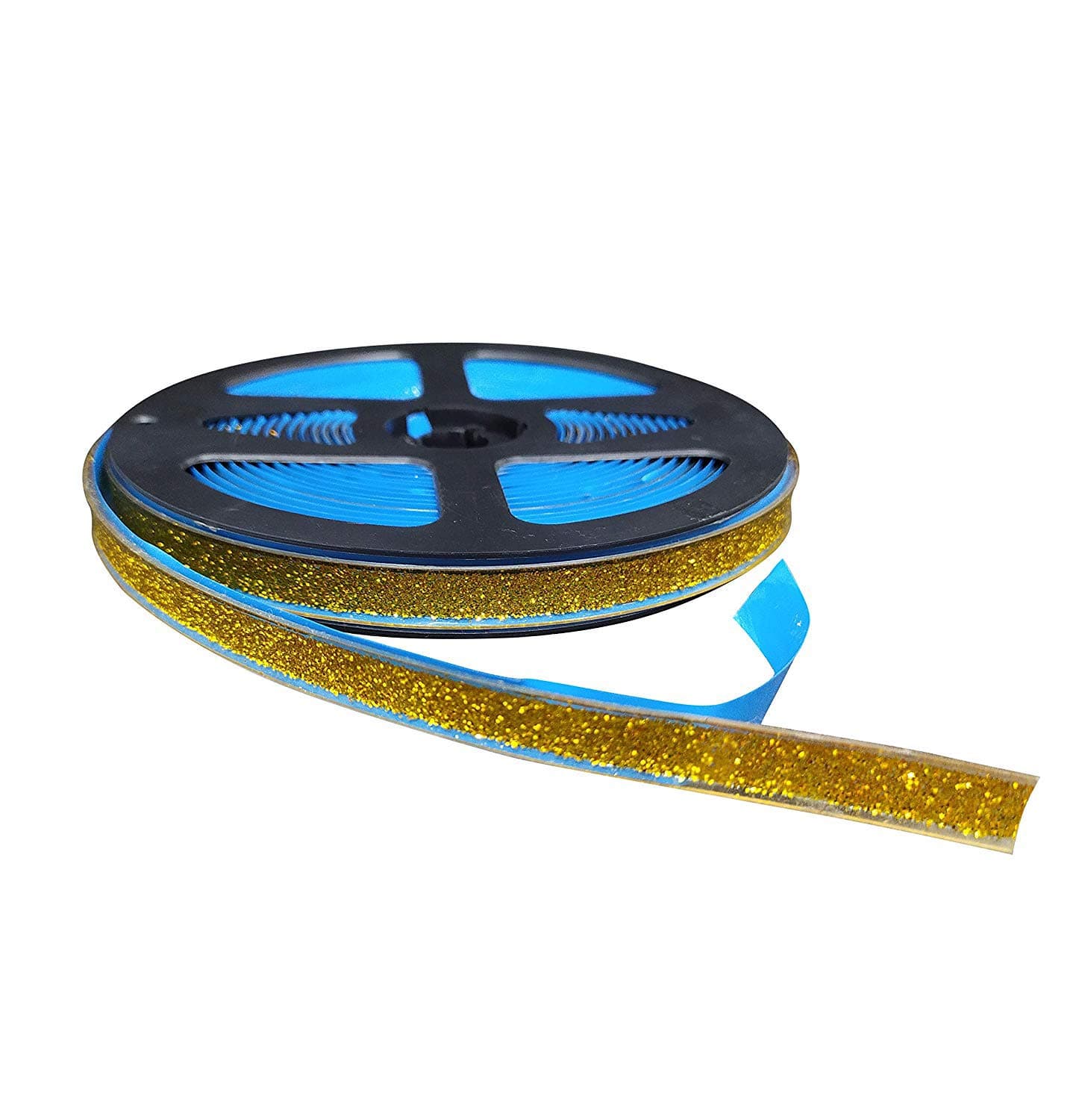 amiciCare Ceramic Tile Gap Filling Tape Long Silicon Base Mildew-Proof Waterproof Self-Adhesive Decorating Tape for Bathroom, Bedroom, Kitchen-10mm X 6m (Gold Sparkle)