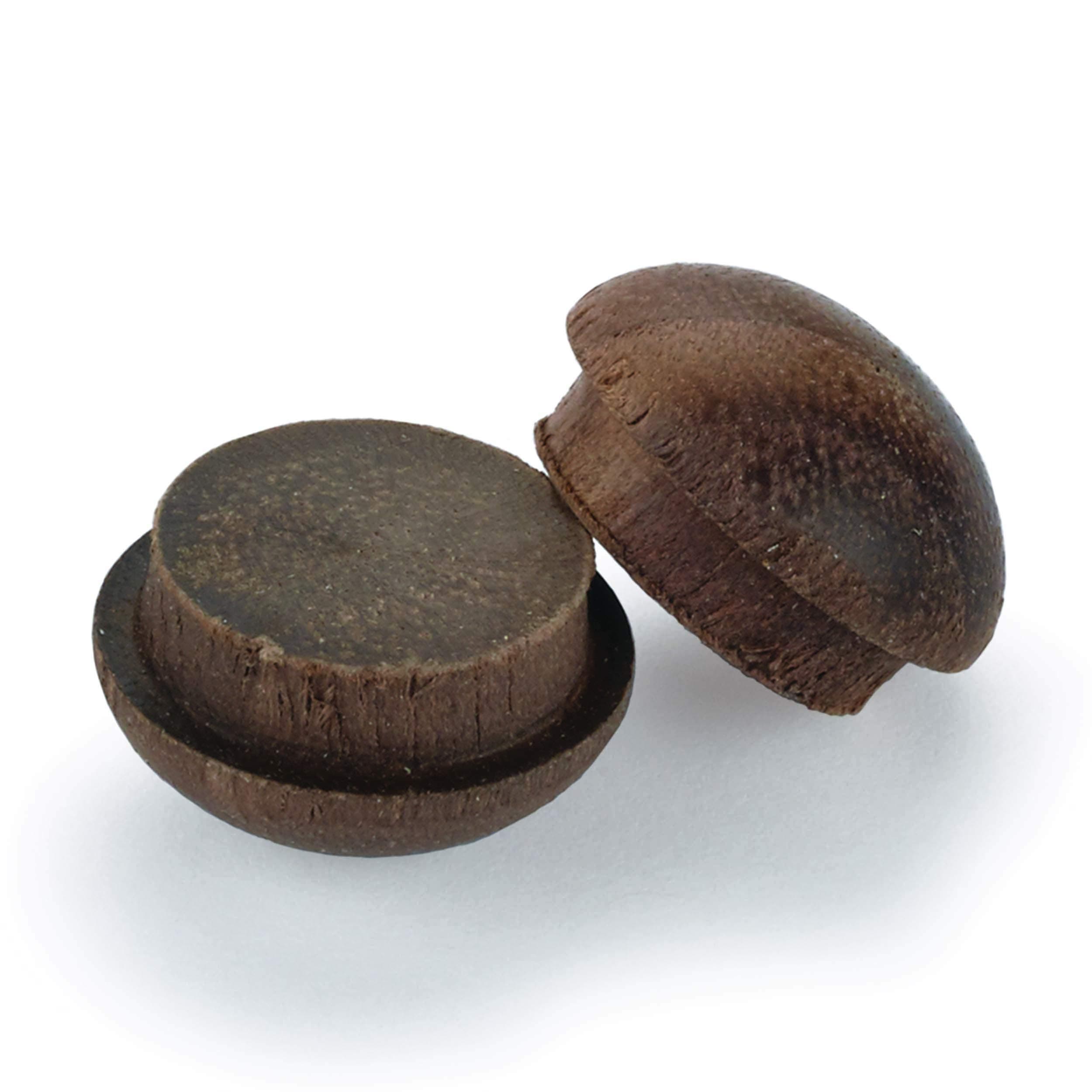 Walnut Button Top Screw Hole Plugs 3/8" 12 Pack