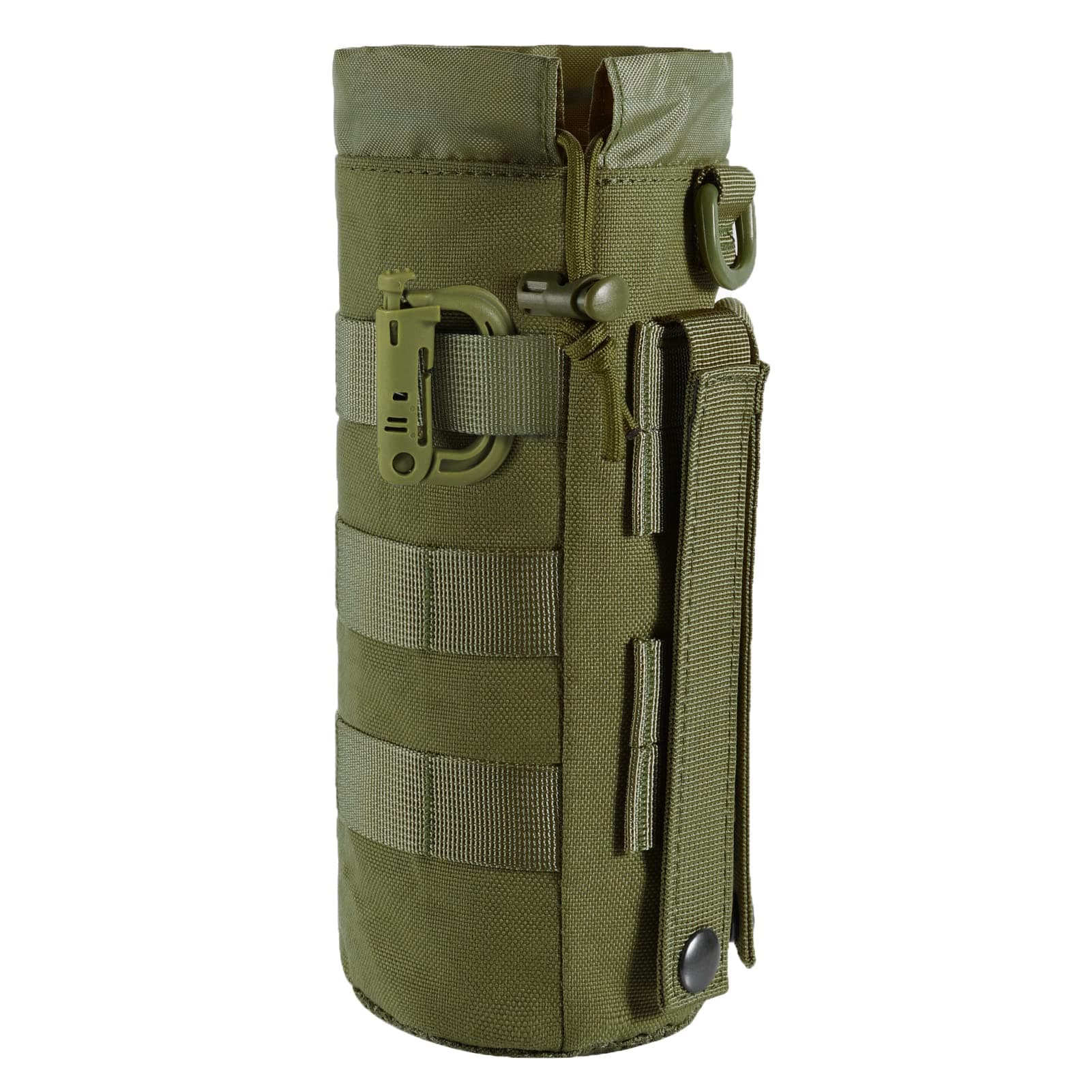Tactical MOLLE Water Bottle Pouch with Drawstring Open Top & Mesh Bottom, Military Water Bottle Holder Bag Sports Travel Hydration Carrier