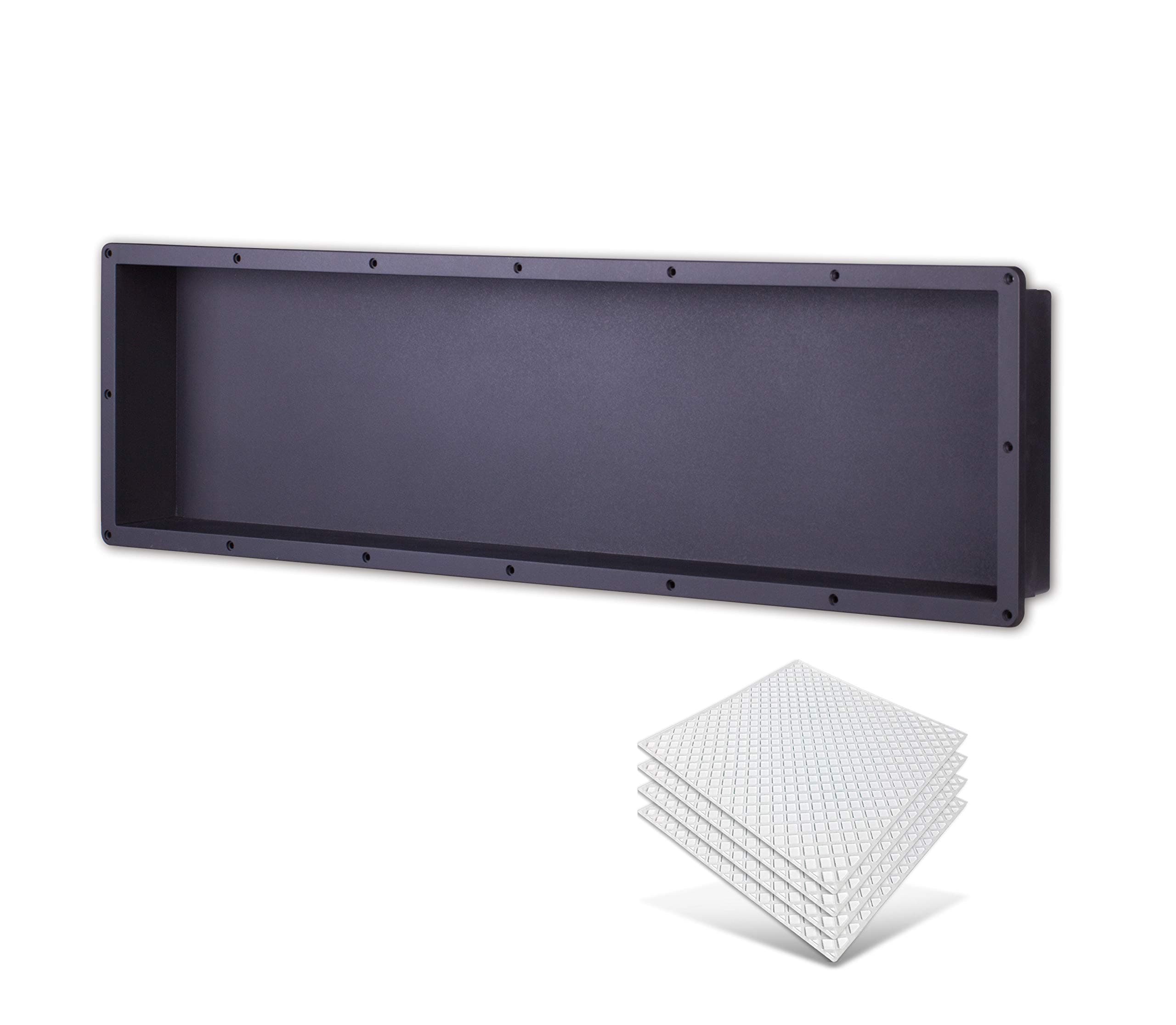 Uni-GreenLarge Rectangle Shower Niche 14" x 50"(Inside 12" x 48") with Mosaic Mesh - Shower Niche Insert Tile Ready for Shower Wall Shelf - for Shampoo & Toiletry Storage Flush Mount Installation