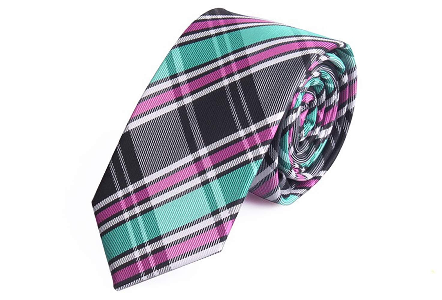 albetro 6 cm Multi Color Checked Polyester Jacquard Neck Tie