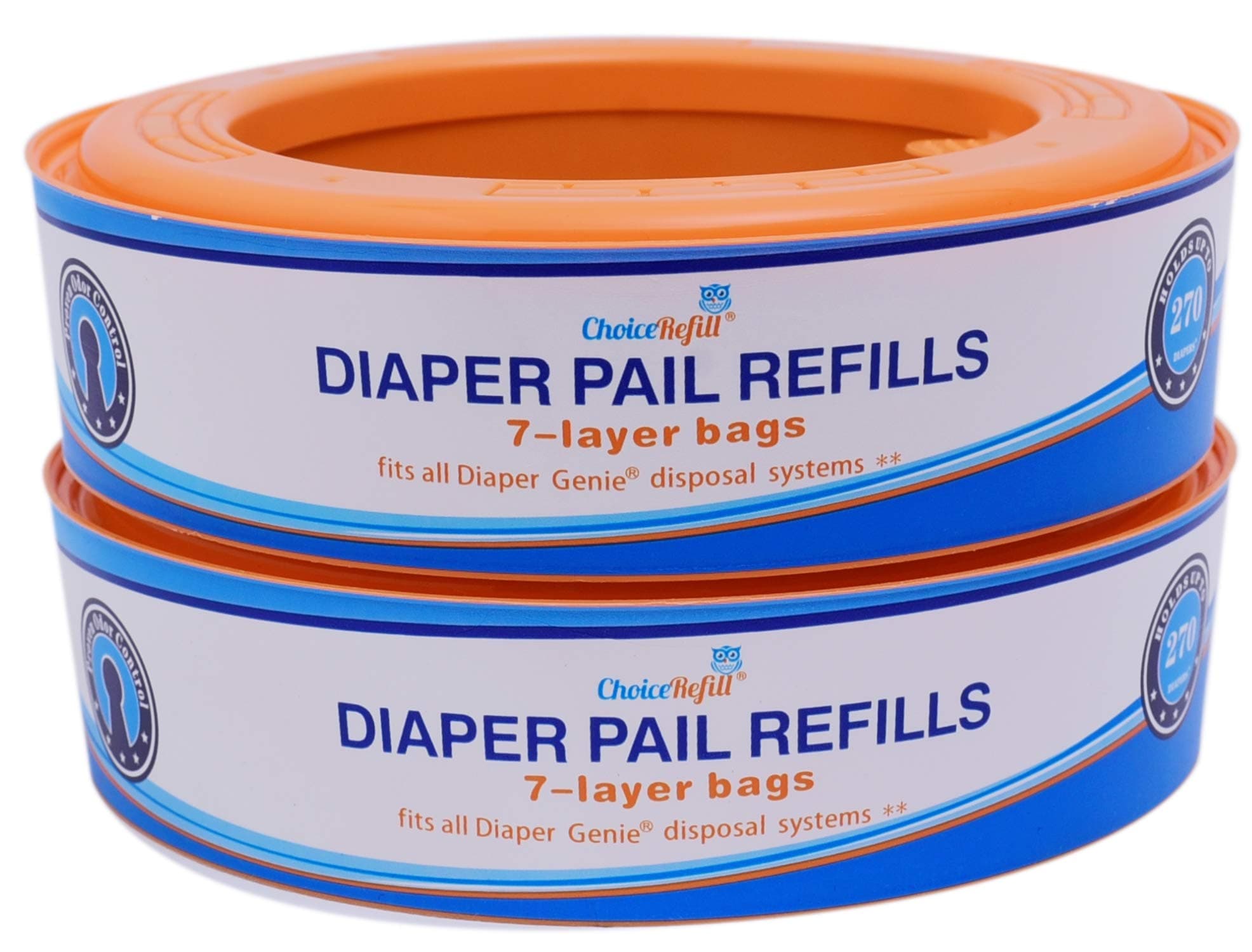 ChoiceRefill Compatible with Diaper Genie Pails, 2-Pack, 540 Count