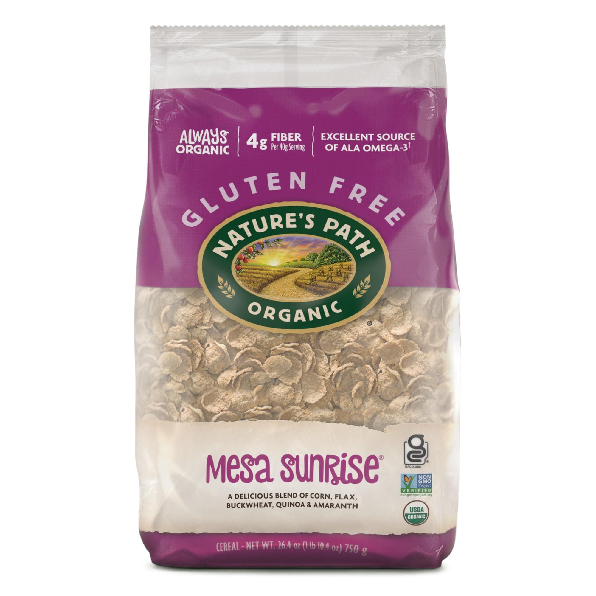 Organic Mesa Sunrise Cereal, 26.4 oz (Pack of 1), Flax Seeds, Quinoa, Amaranth, Gluten Free, Earth Friendly Packaging