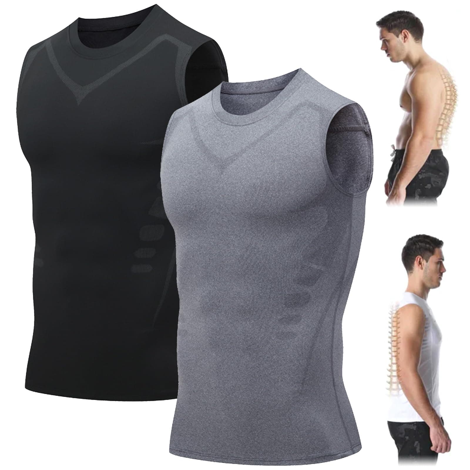 MENIONIC Tourmaline Posture Corrector Vest, Ionic Shaping Sleeveless Shirt, Back Posture Corrector for Men Women