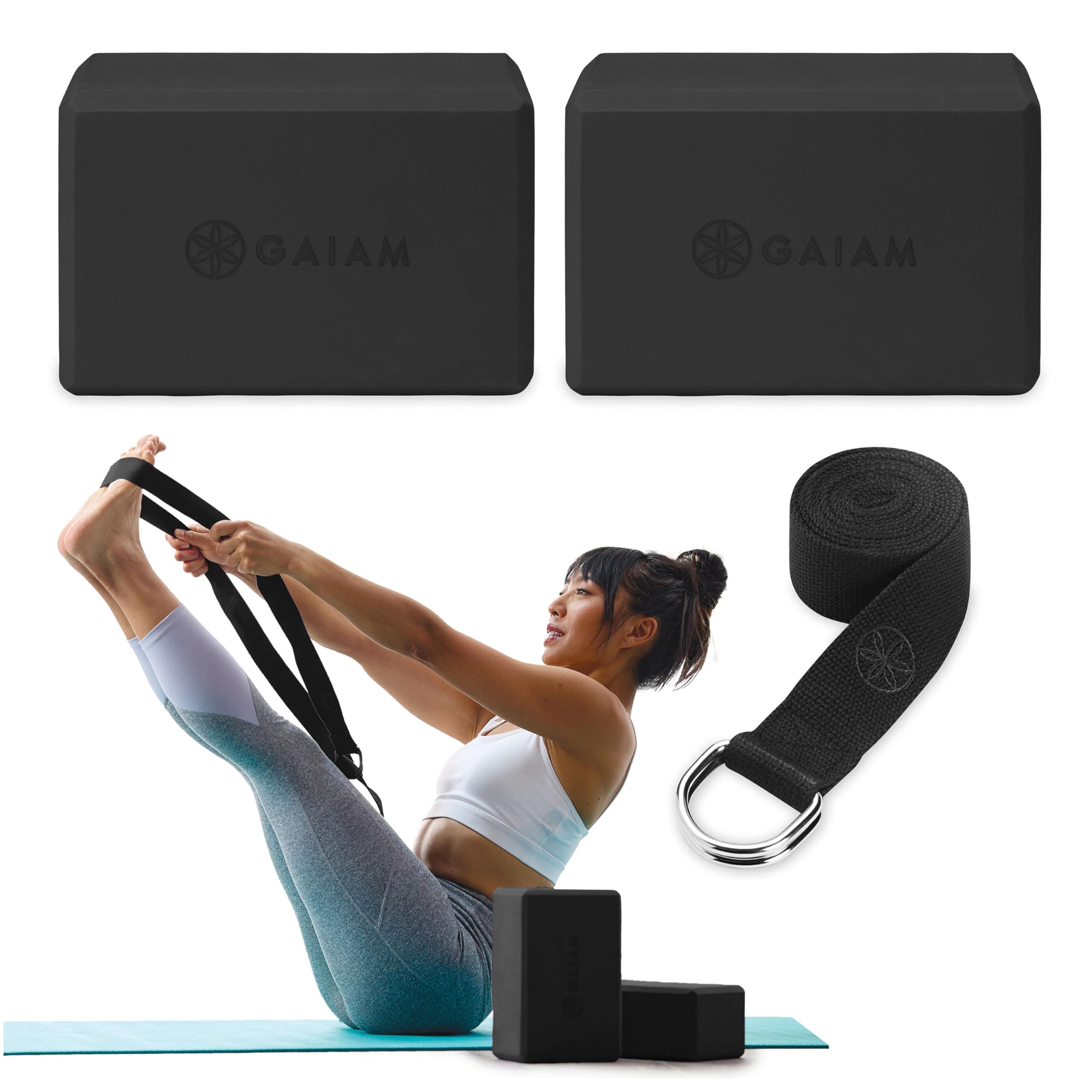 Gaiam Yoga Block - Supportive Latex-Free Eva Foam - Soft Non-Slip Surface with Beveled Edges for Yoga, Pilates, Meditation