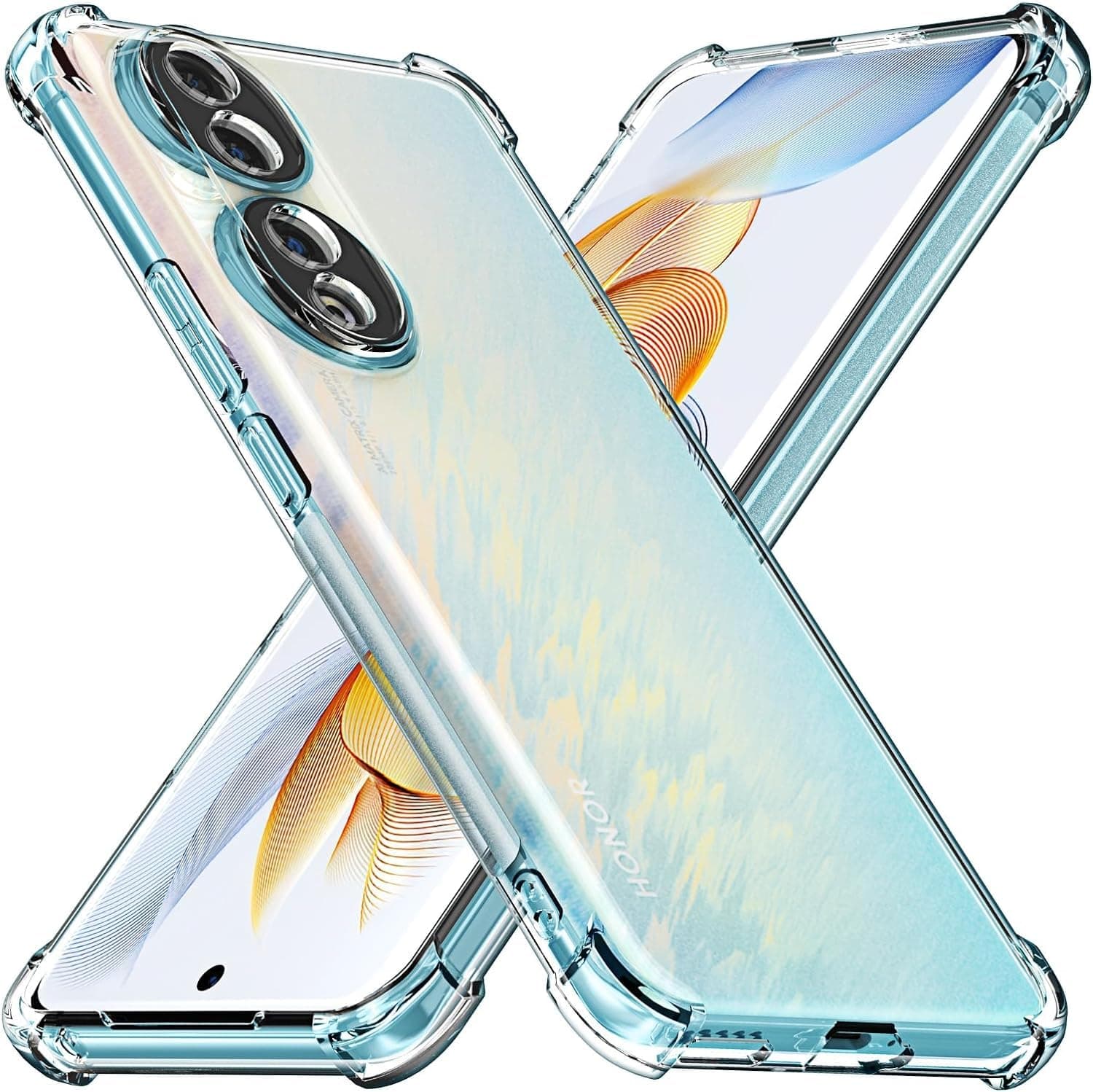 Case for Honor 90 5G Clear TPU Four Corners Protective Cover Transparent Soft