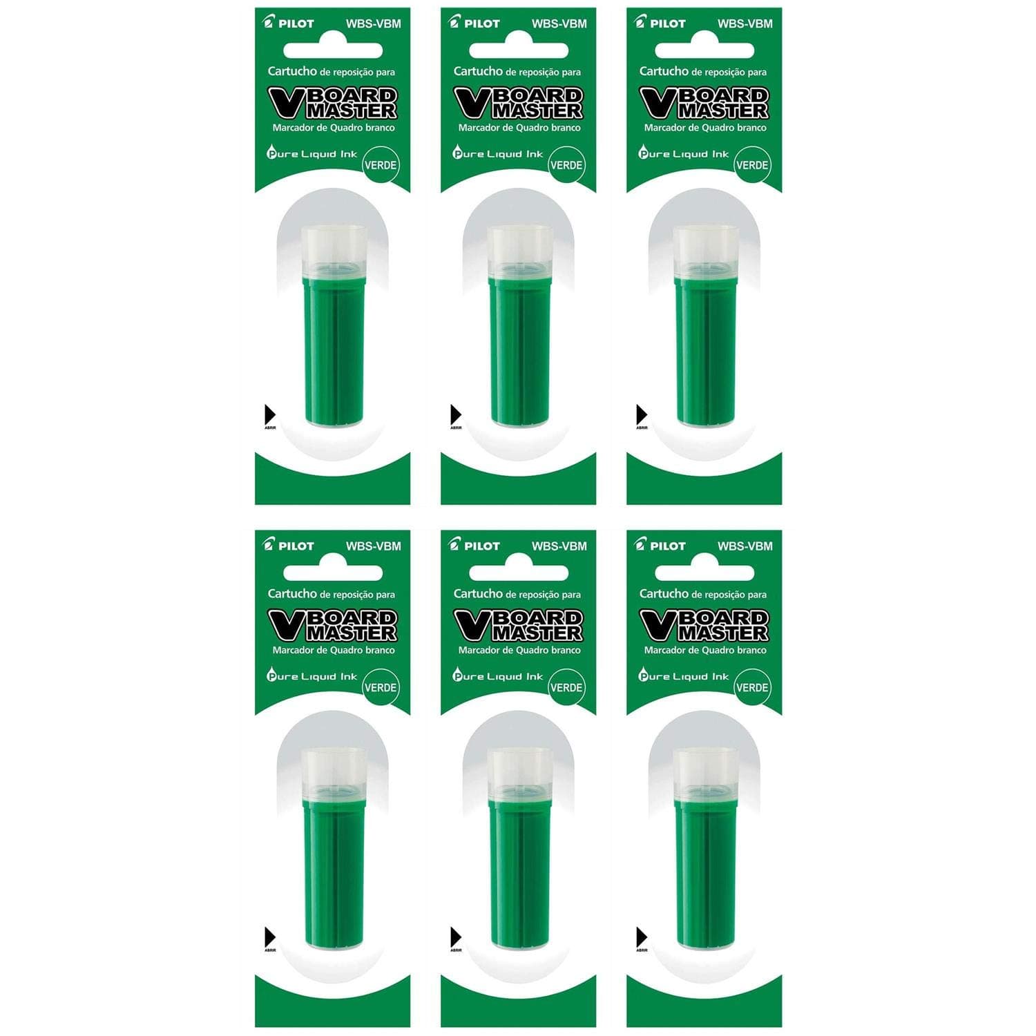 Pilot V-Board Marker Refills Pack of 6 Greenaa